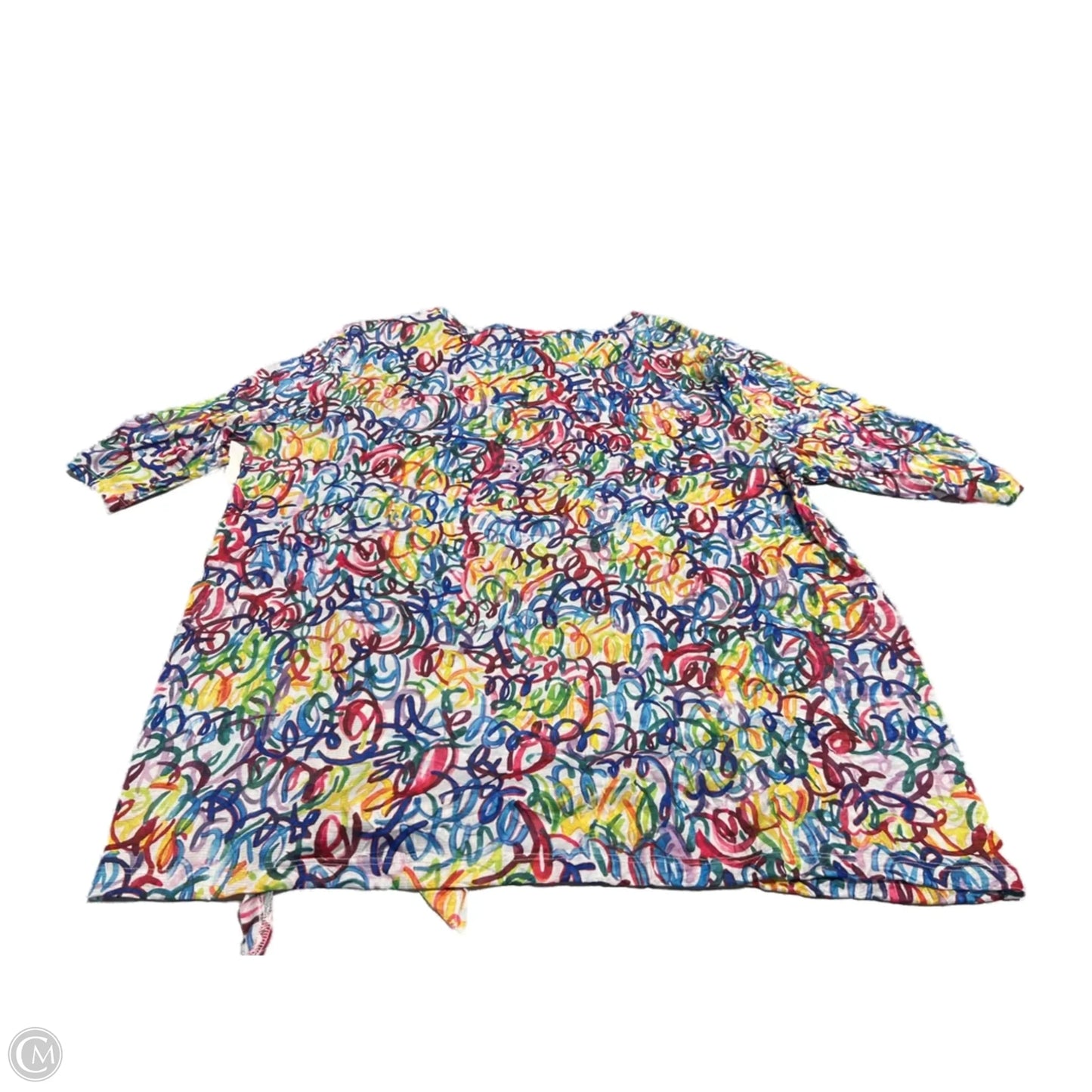 Top Short Sleeve By Ali Miles In Multi-colored, Size: Xl