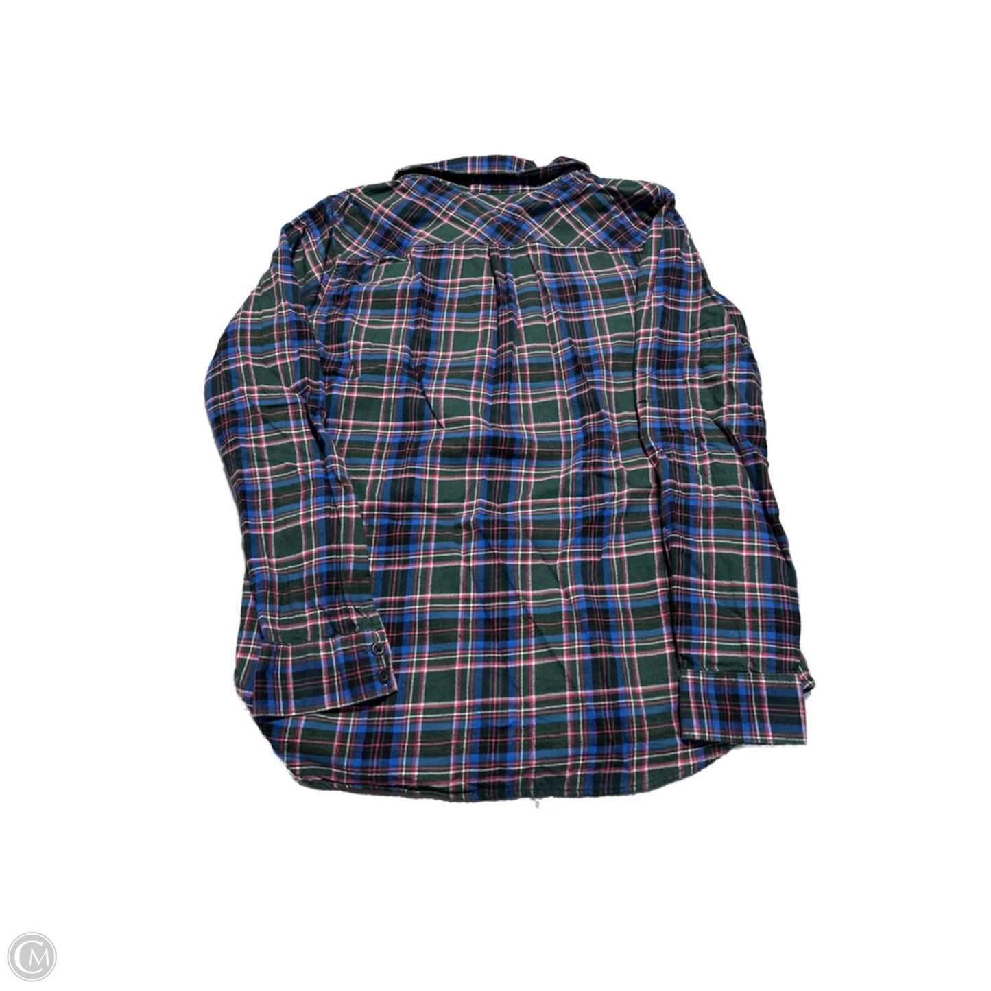 Top Long Sleeve By Eddie Bauer In Plaid Pattern, Size: M