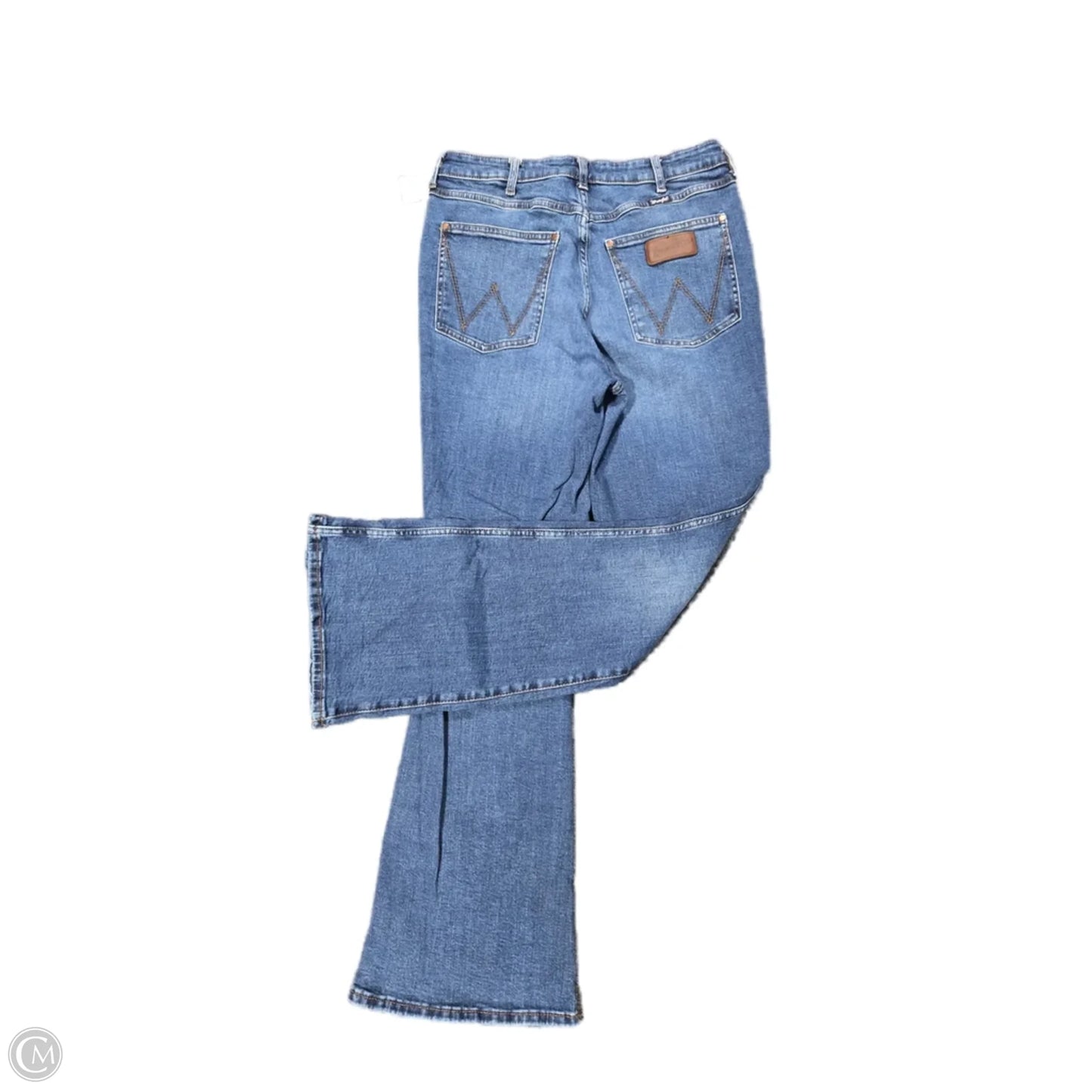 Jeans Flared By Wrangler In Blue Denim, Size: 12