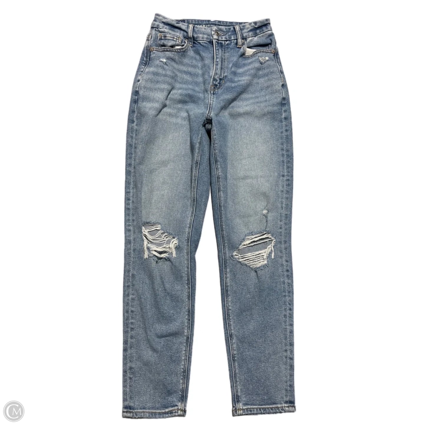 Jeans Straight By American Eagle In Blue Denim, Size: 0