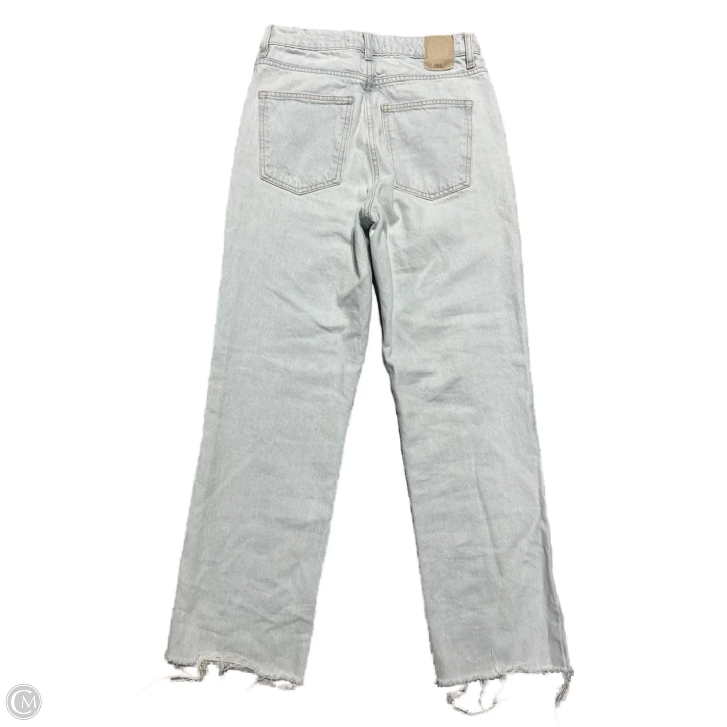 Jeans Straight By Zara In Blue Denim, Size: 4