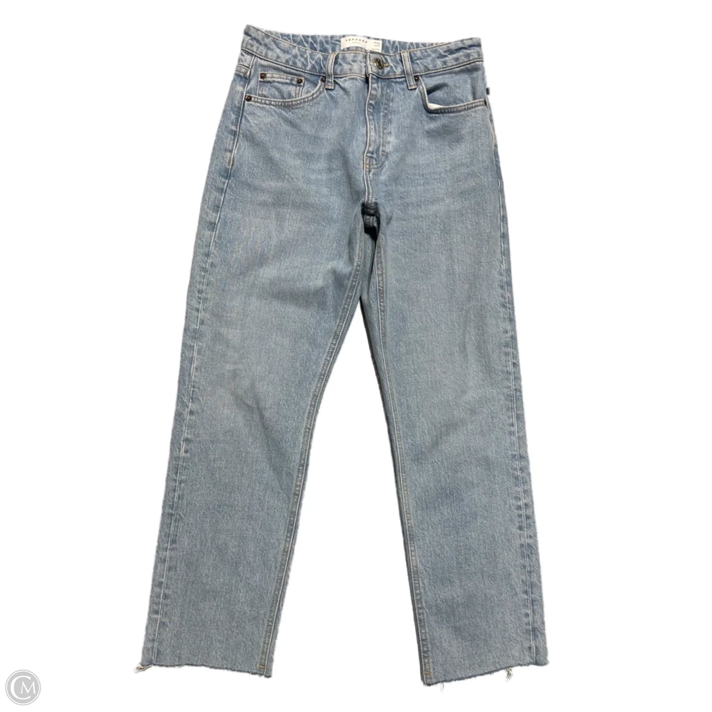 Jeans Straight By Top Shop In Blue Denim, Size: 4