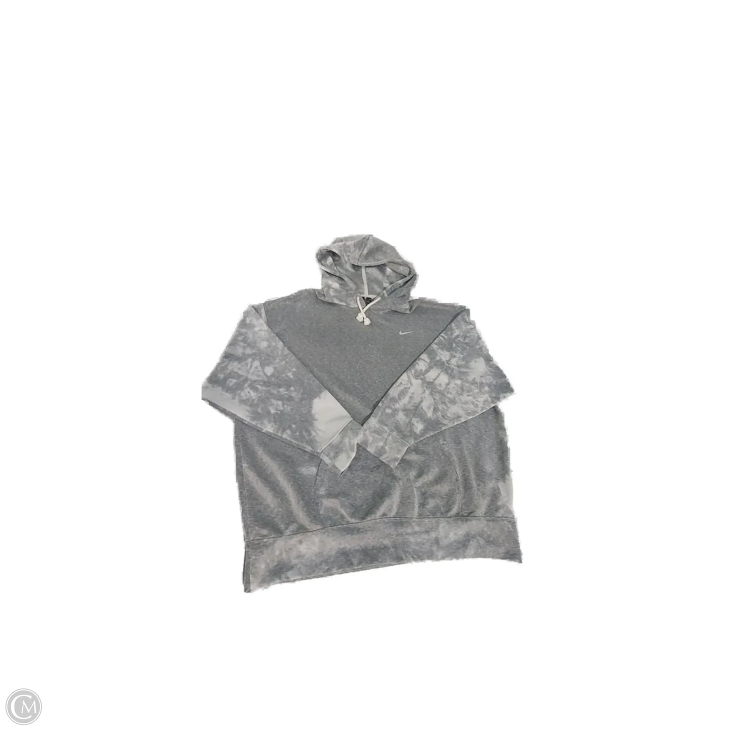 Athletic Sweatshirt Hoodie By Nike In Grey, Size: M