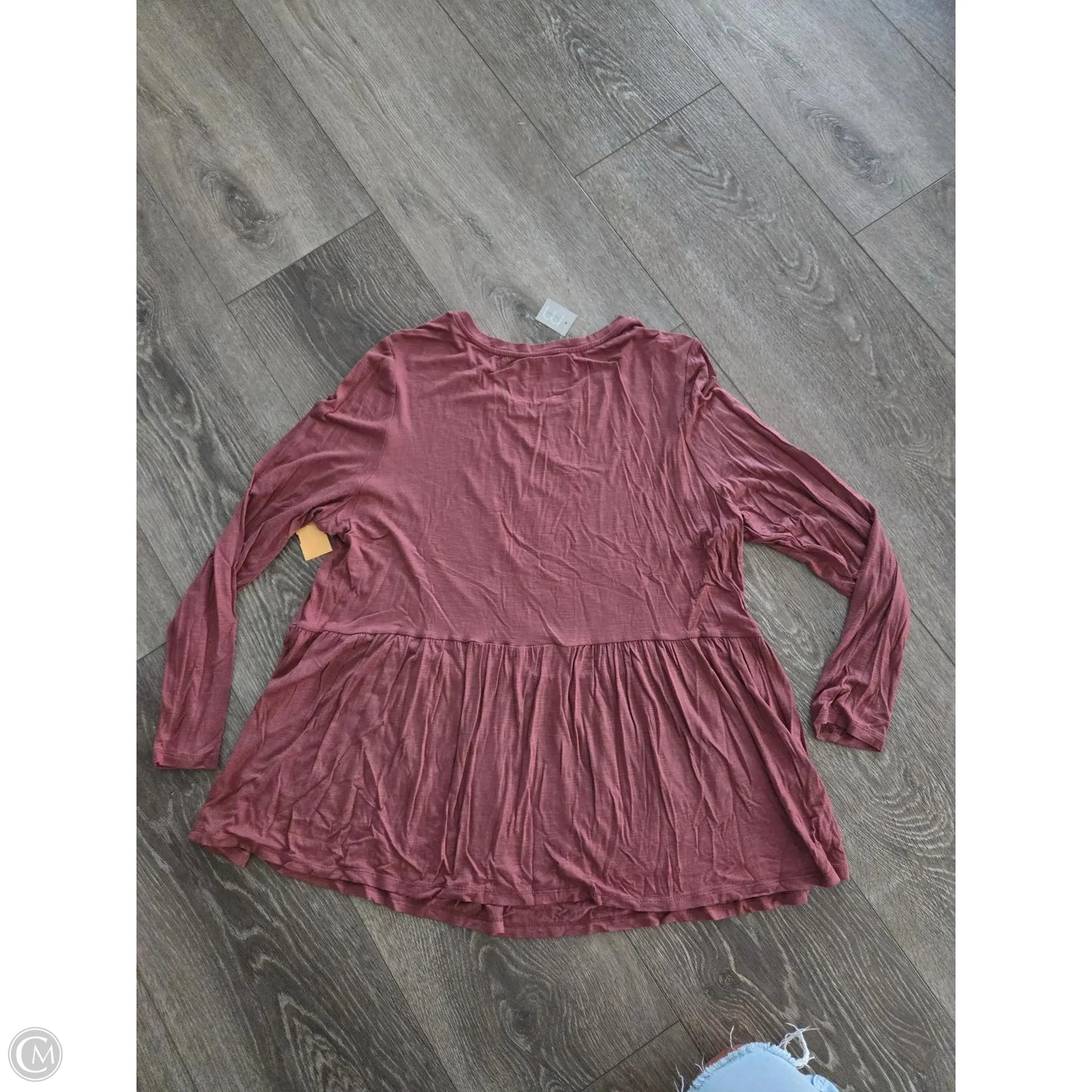 Top Long Sleeve Basic By Maurices In Copper, Size: 1x