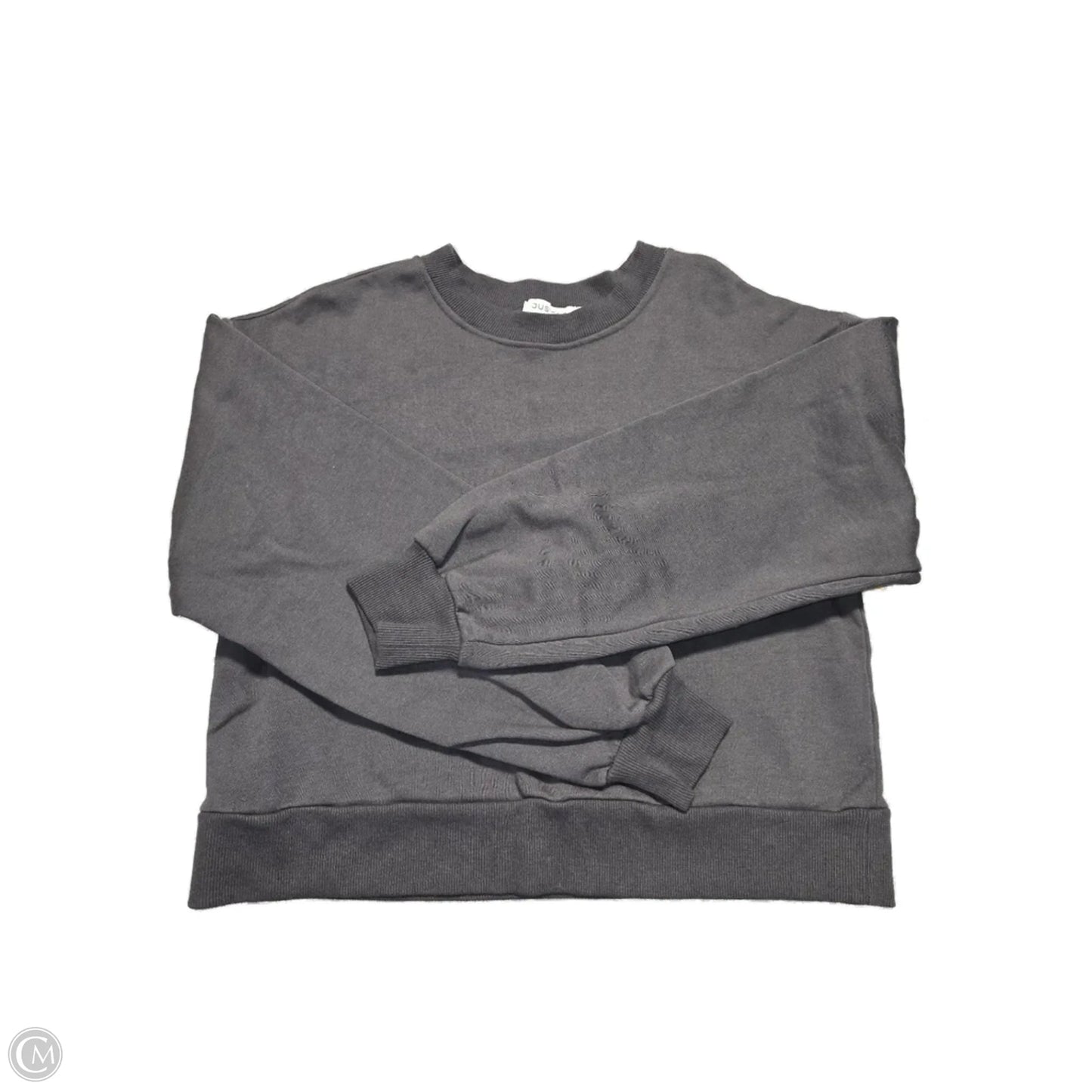 Sweatshirt Crewneck By Just Fab In Grey, Size: L