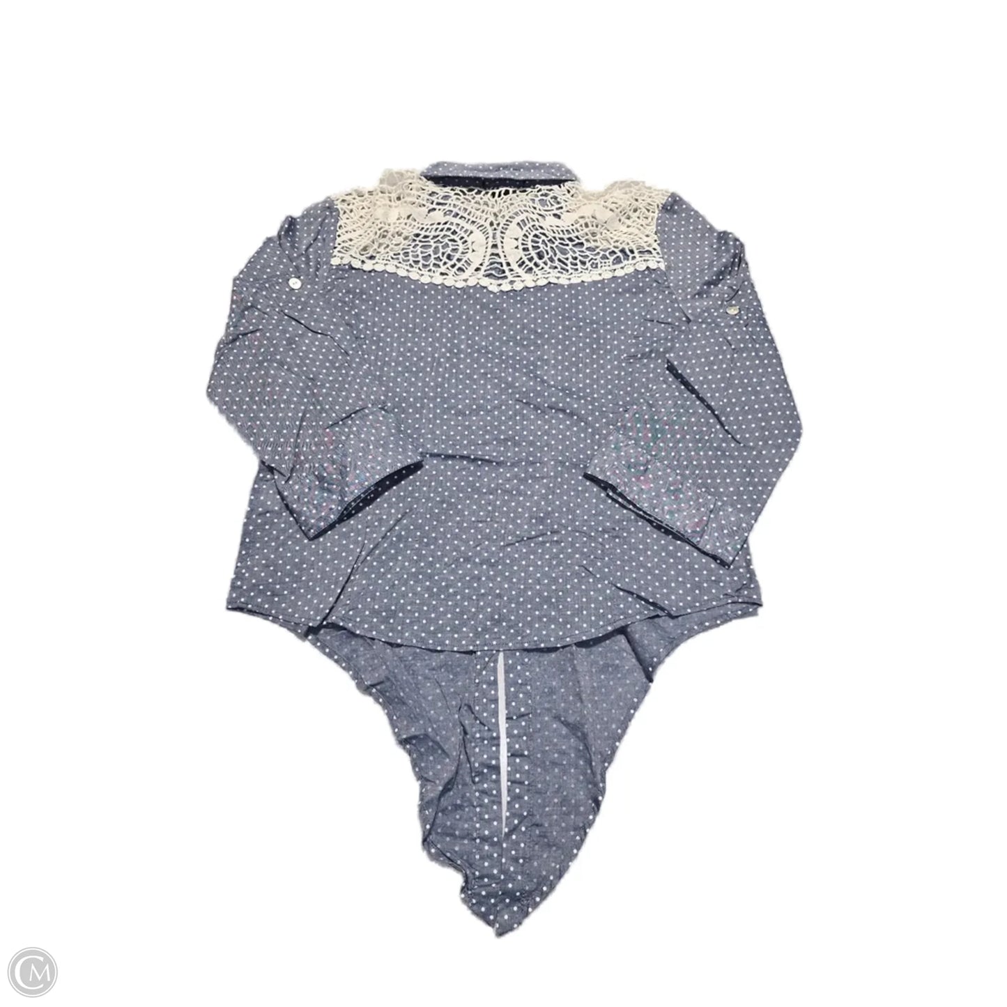 Top Long Sleeve Basic By Sequin Hearts In Blue Denim, Size: L