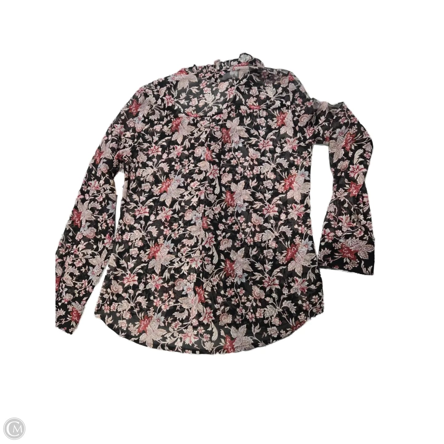 Blouse Long Sleeve By Express In Floral Print, Size: S