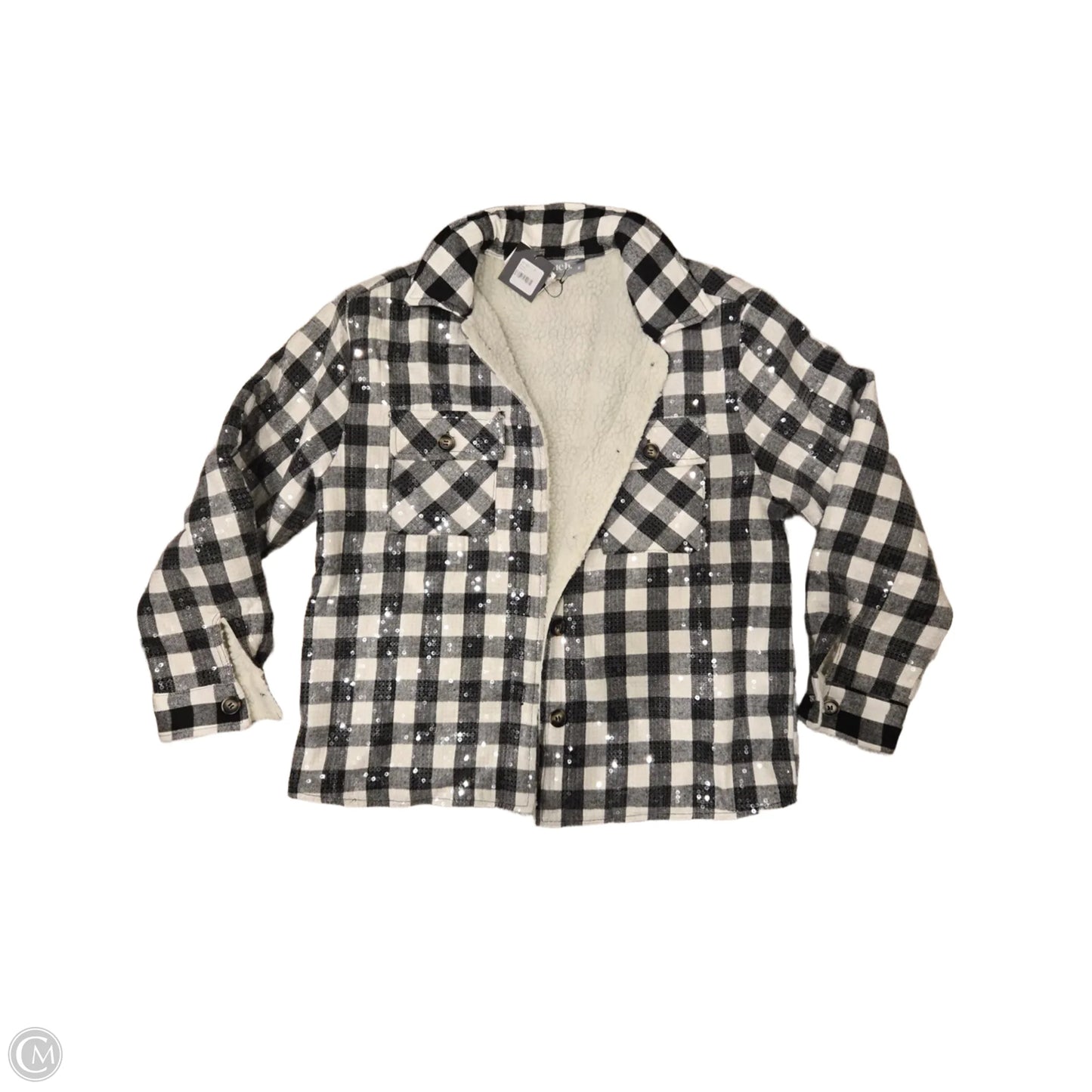 Jacket Shirt By Blue In Checkered Pattern, Size: M