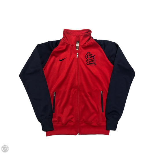 Athletic Jacket By Nike In Red, Size: L