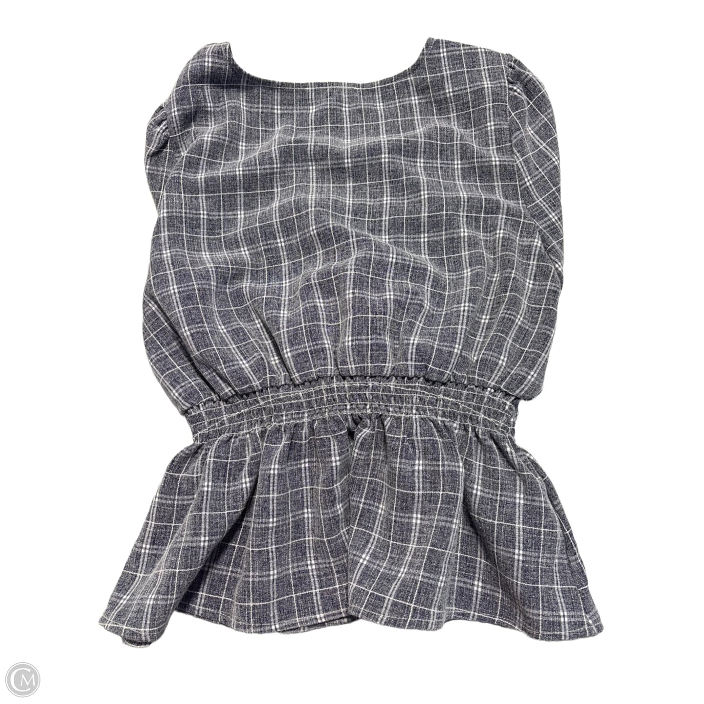 Blouse 3/4 Sleeve By Treasure And Bond In Plaid Pattern, Size: S