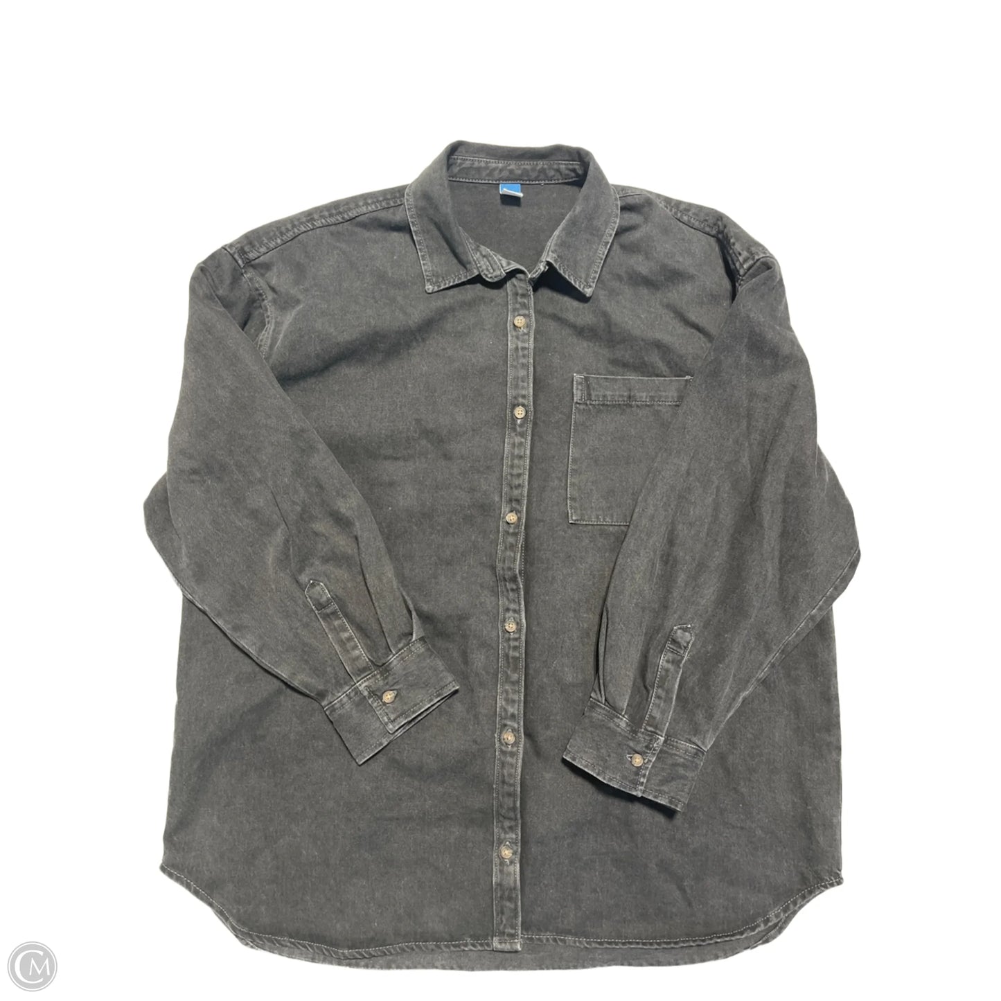 Jacket Shirt By Old Navy In Black Denim, Size: L