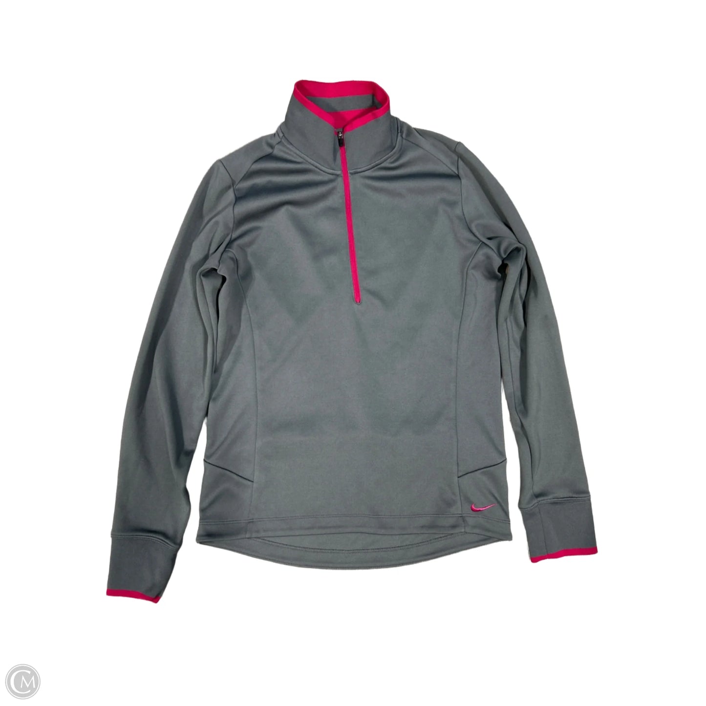 Athletic Jacket By Nike In Grey, Size: M