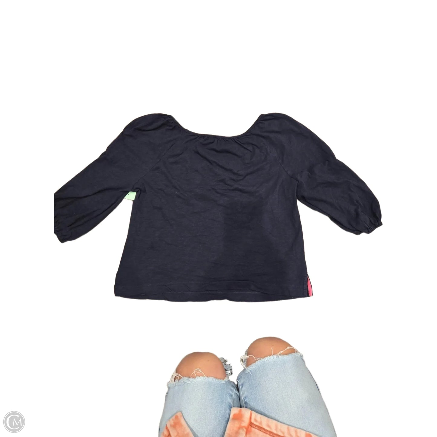 Top 3/4 Sleeve Basic By Boden In Navy, Size: M