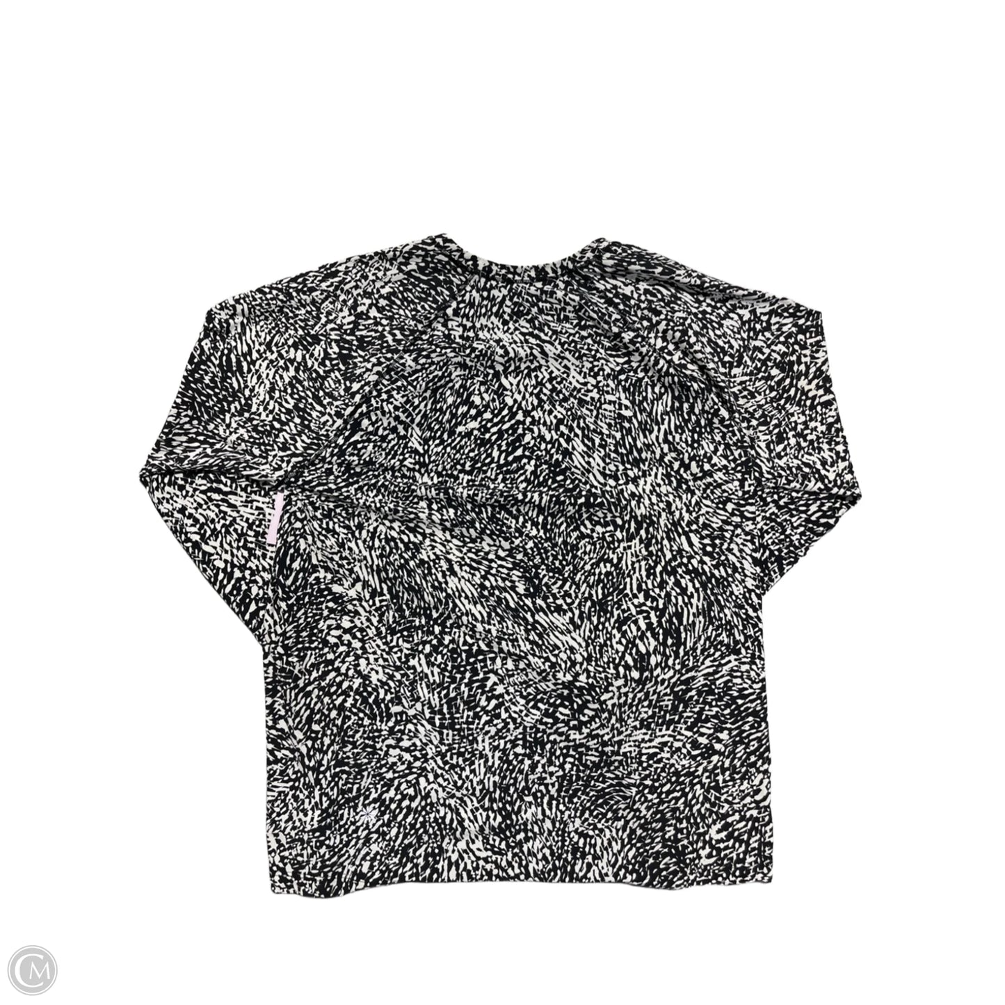 Athletic Top Long Sleeve Crewneck By Athleta In Black & White, Size: M