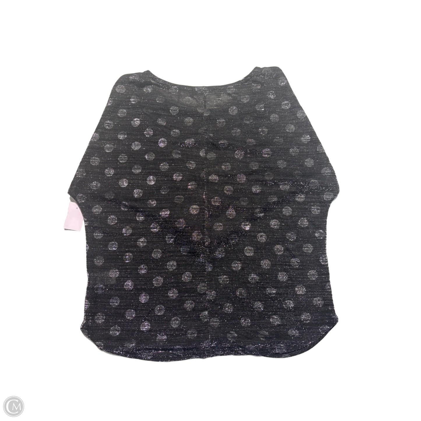 Top 3/4 Sleeve By Nally And Millie In Black & Silver, Size: S