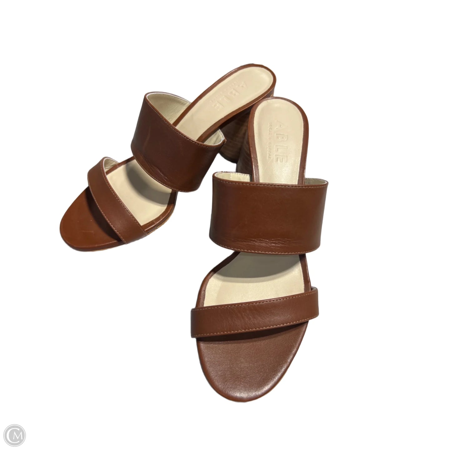 Sandals Heels Block By Cmc In Brown, Size: 9.5