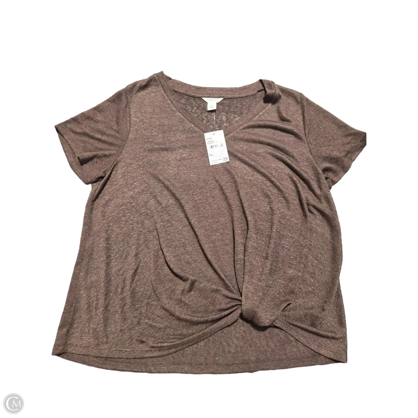 Top Short Sleeve By Caslon In Brown, Size: L