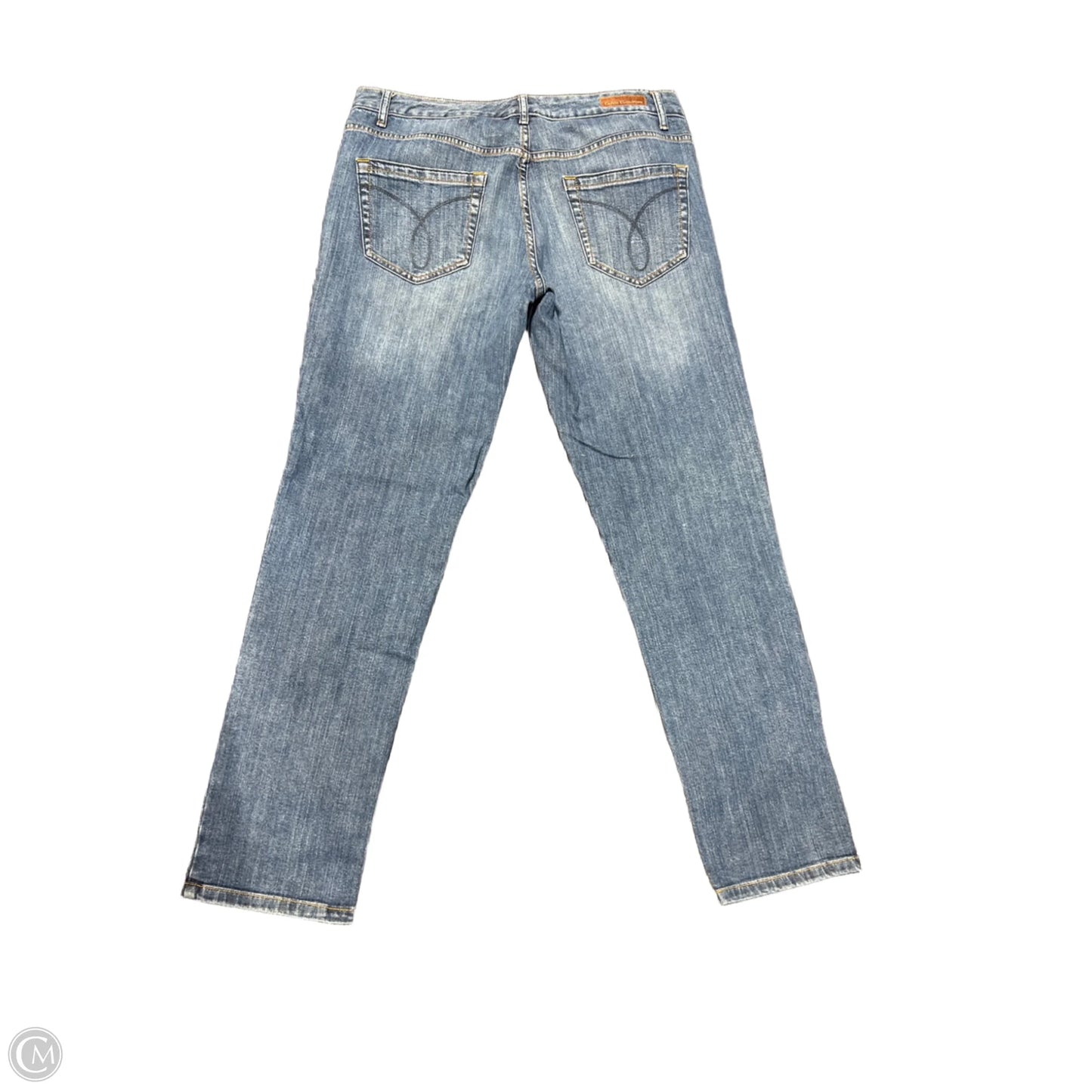 Jeans Straight By Calvin Klein In Blue Denim, Size: 12