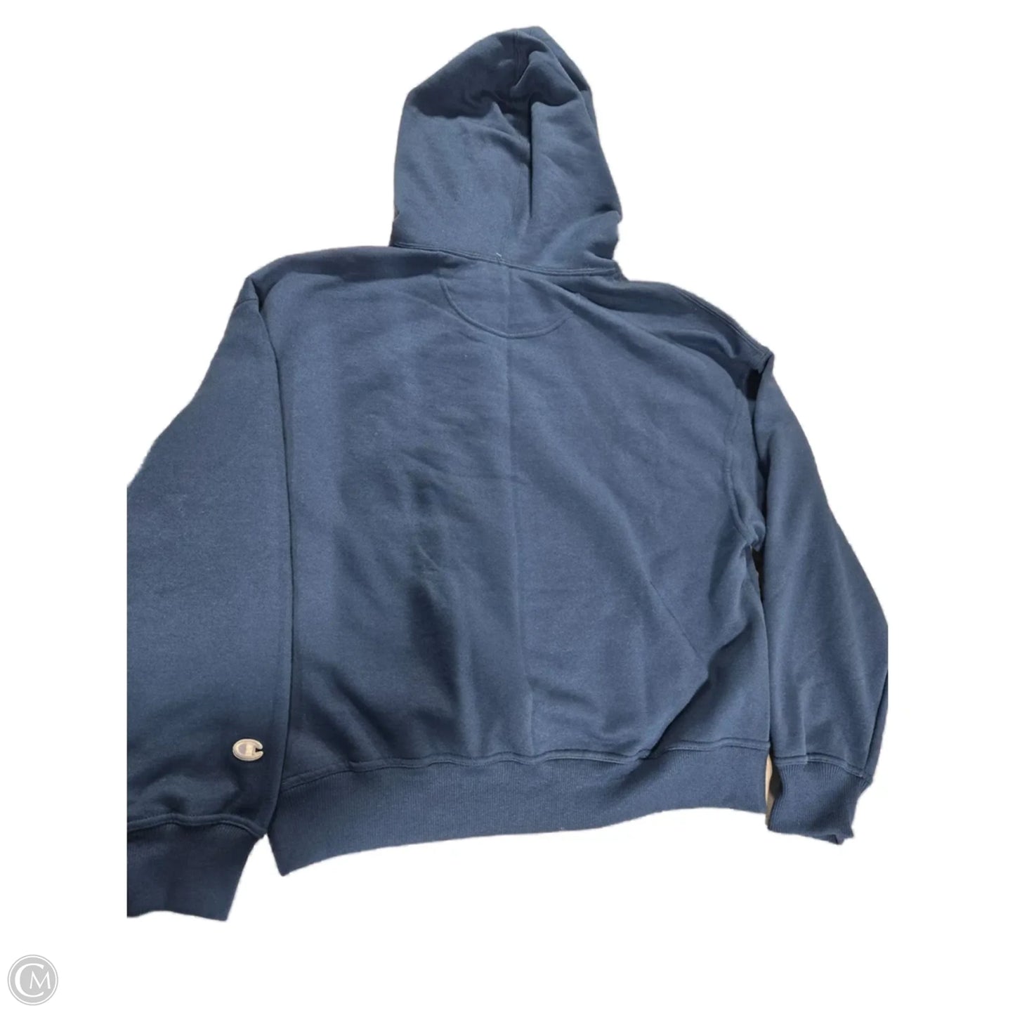 Sweatshirt Hoodie By Champion In Blue, Size: M