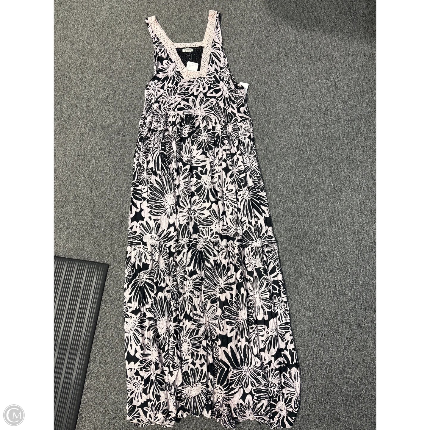 Dress Casual Maxi By Free People In Black & Pink, Size: L