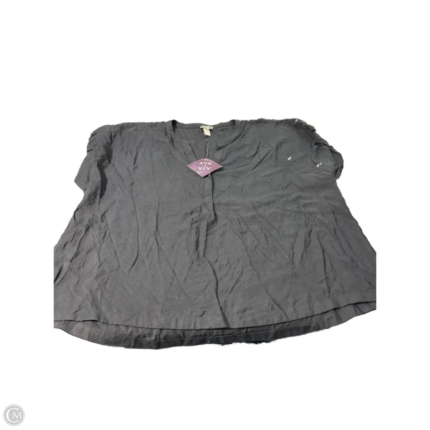 Top Short Sleeve By Ava & Viv In Black, Size: 2x