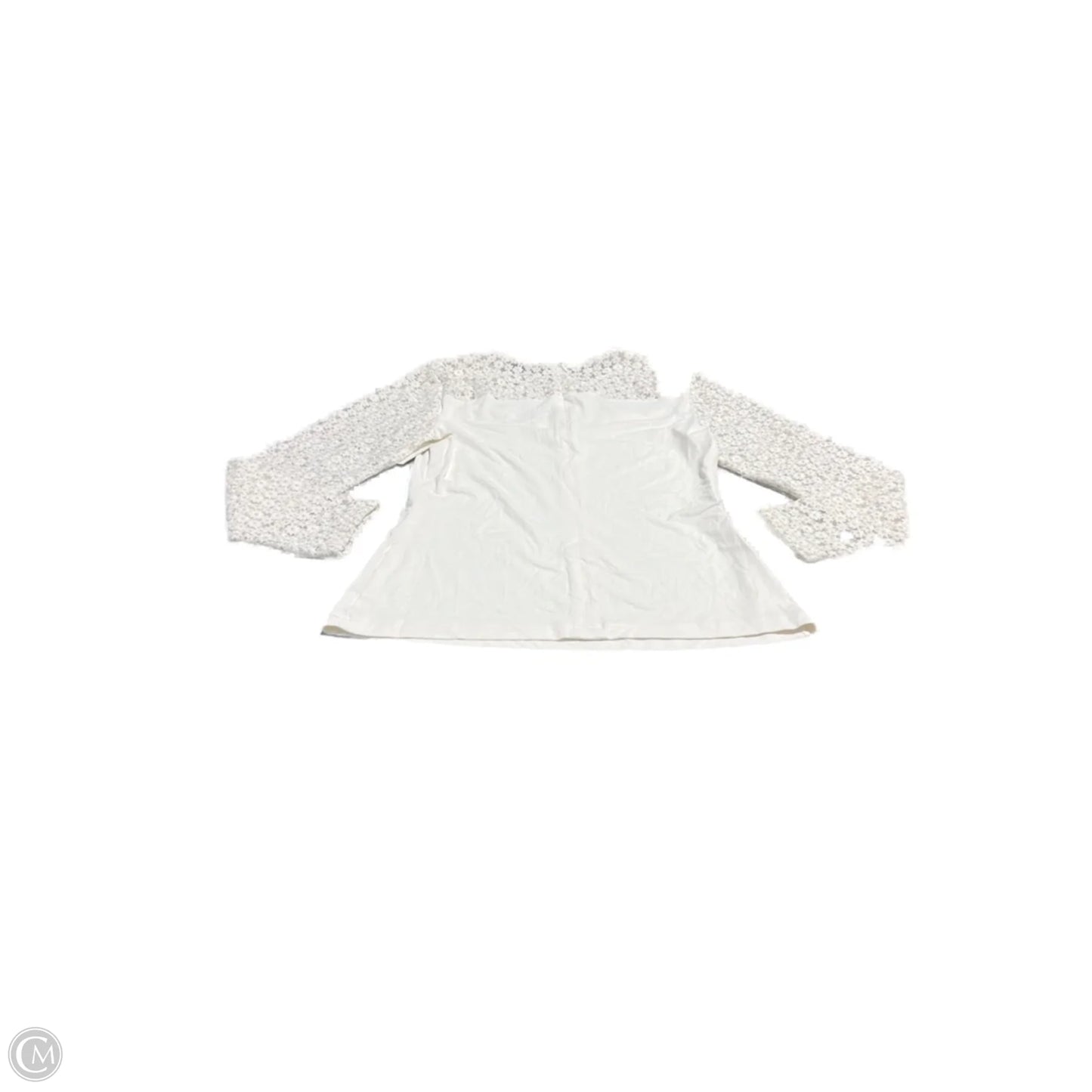 Top Long Sleeve By Doncaster In White, Size: M