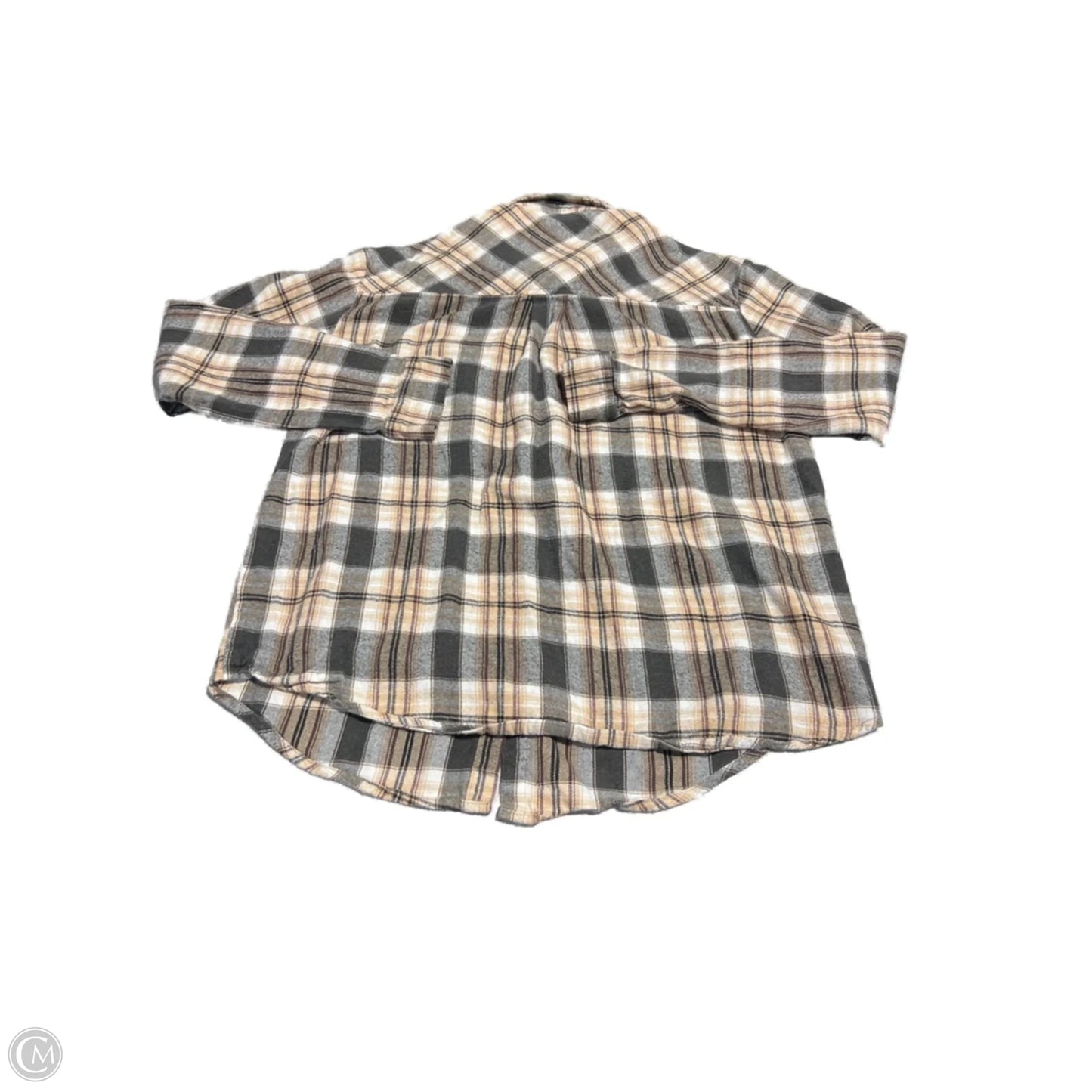 Top Long Sleeve By Doe & Rae In Plaid Pattern, Size: S