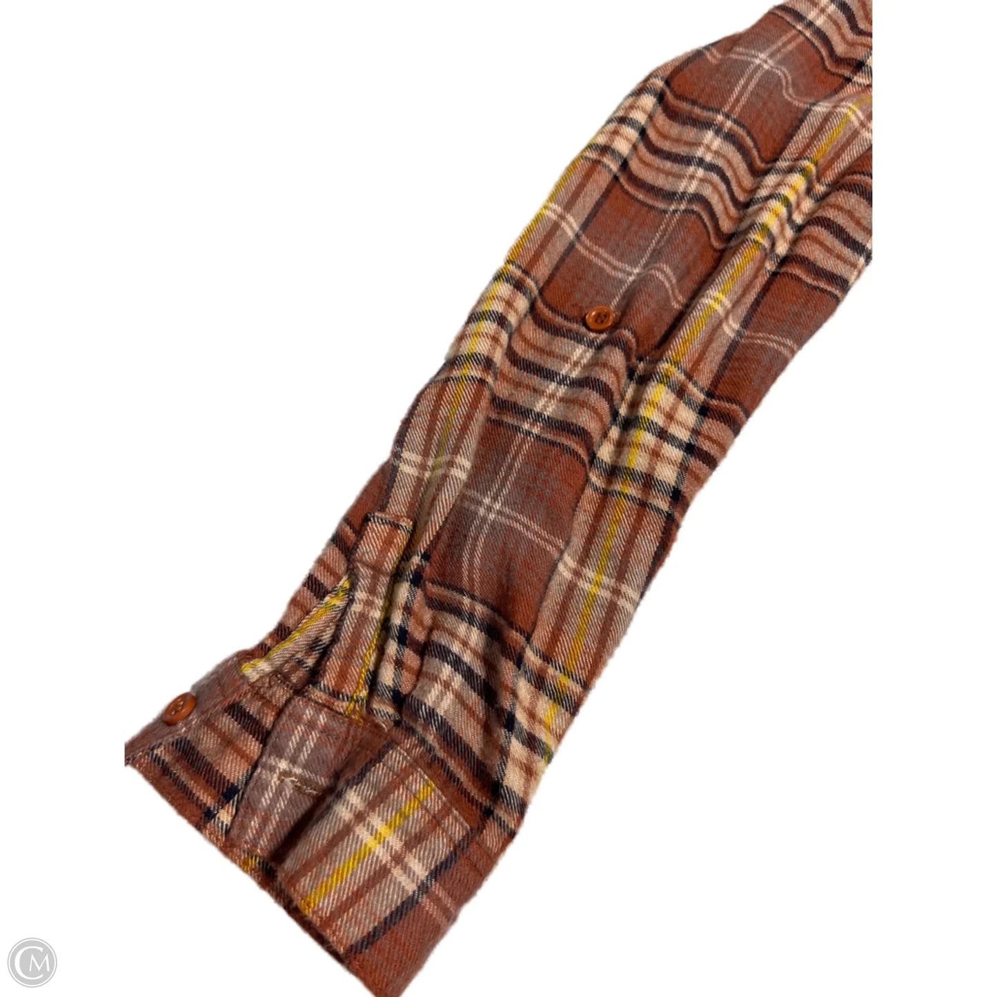 Top Long Sleeve By Be Cool In Plaid Pattern, Size: S