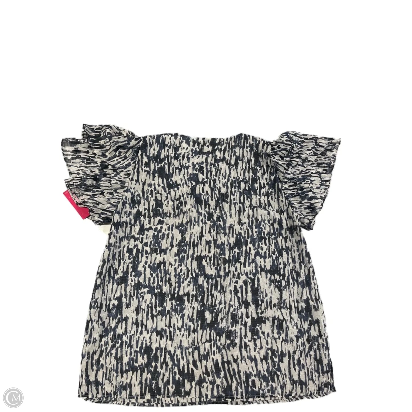Top Short Sleeve By Vince Camuto In Grey & Silver, Size: S