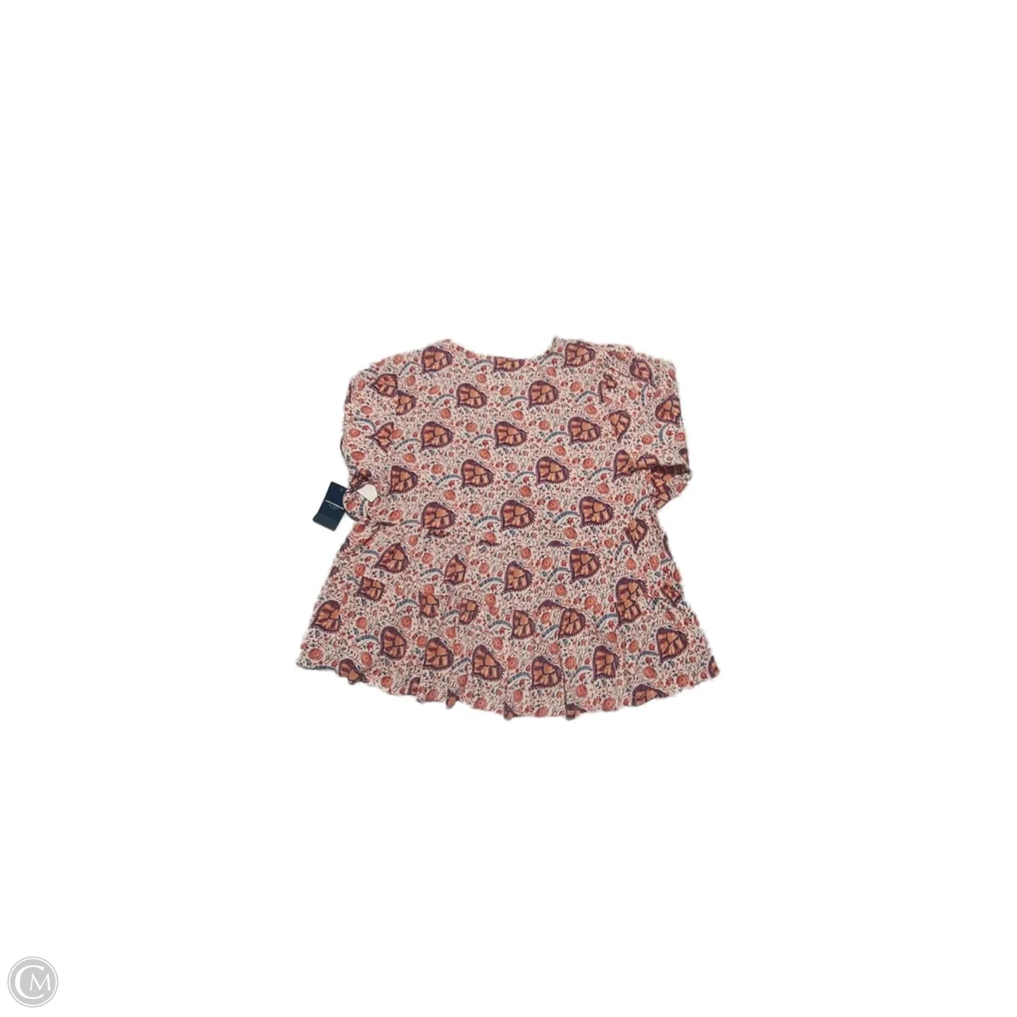 Top 3/4 Sleeve By Lucky Brand In Blue Red & White, Size: M