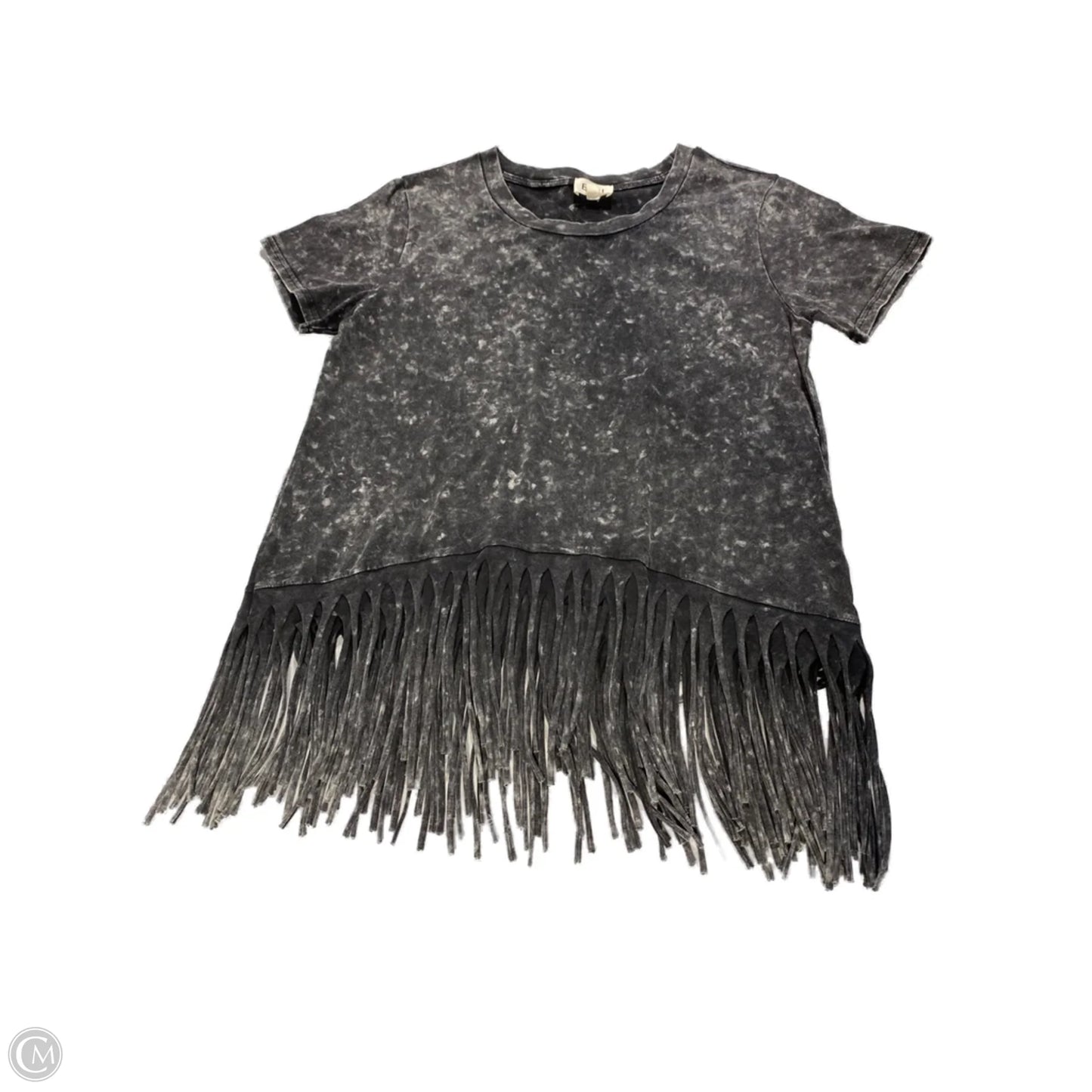Top Short Sleeve By Bibi In Black & Grey, Size: M