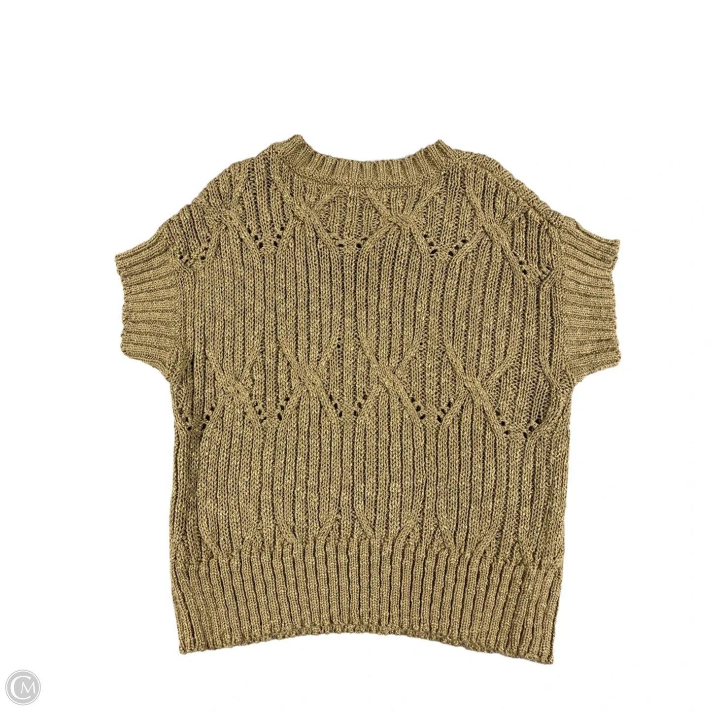 Sweater Short Sleeve By Bibi In Taupe, Size: M