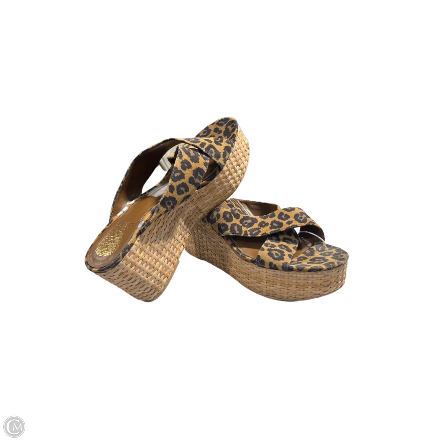 Sandals Heels Wedge By Vince Camuto In Animal Print, Size: 10