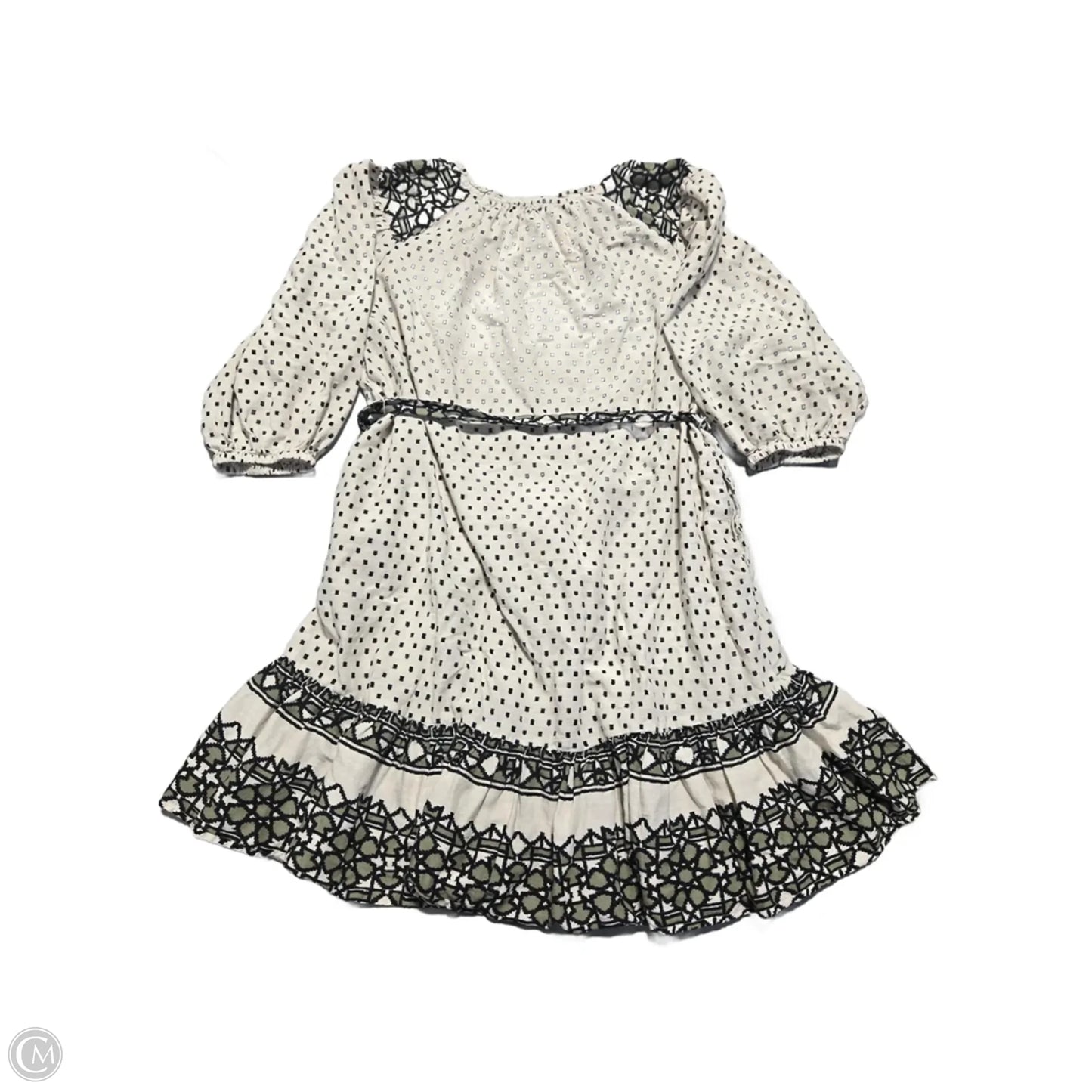 Dress Casual Short By Knox Rose In Cream & Green, Size: S