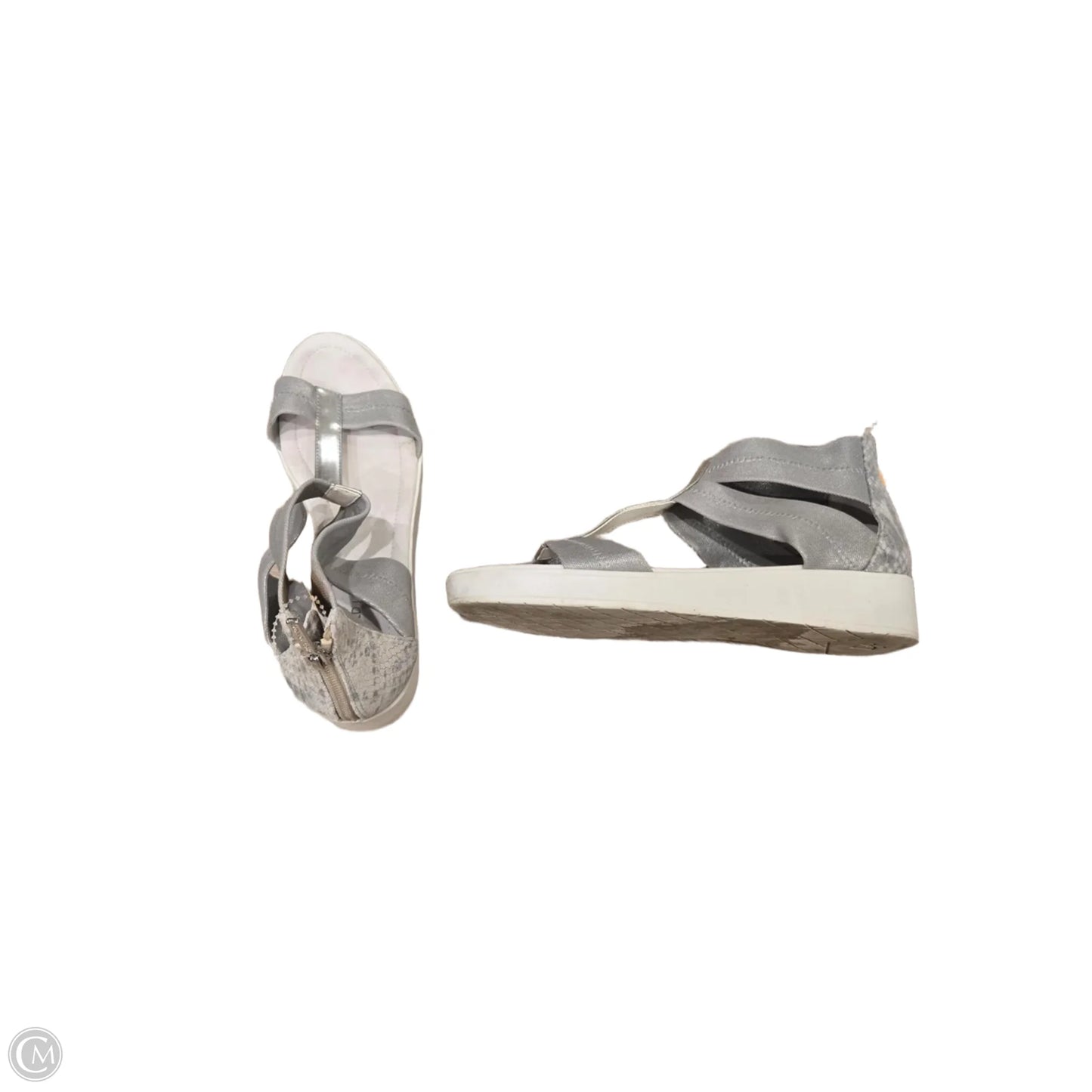 Sandals Heels Wedge By Donald Pliner In Silver, Size: 8