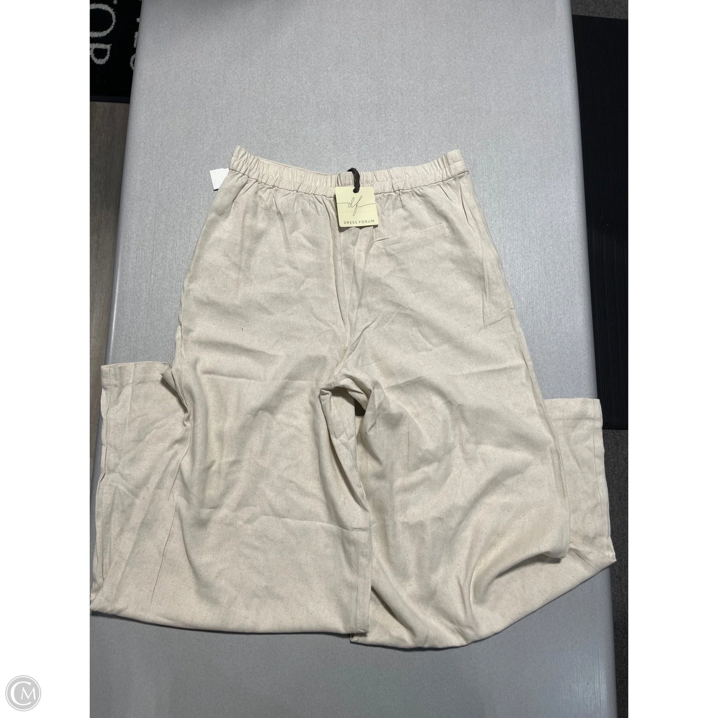 Pants Linen wide leg By Dress Forum In Cream, Size: L