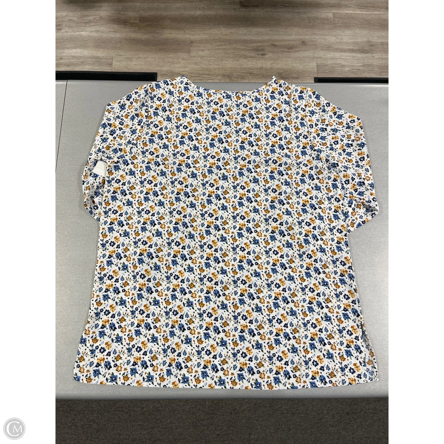 Top 3/4 Sleeve By Mario Serrani In Floral Print, Size: L