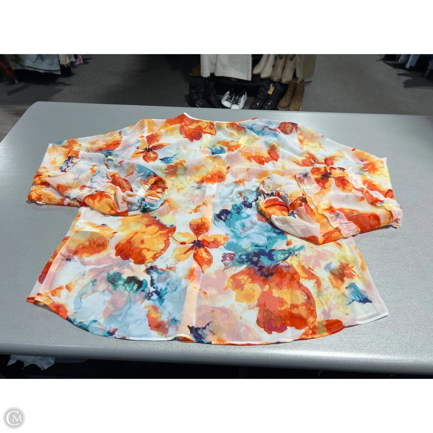 Top Long Sleeve By White House Black Market In Floral Print, Size: Xl