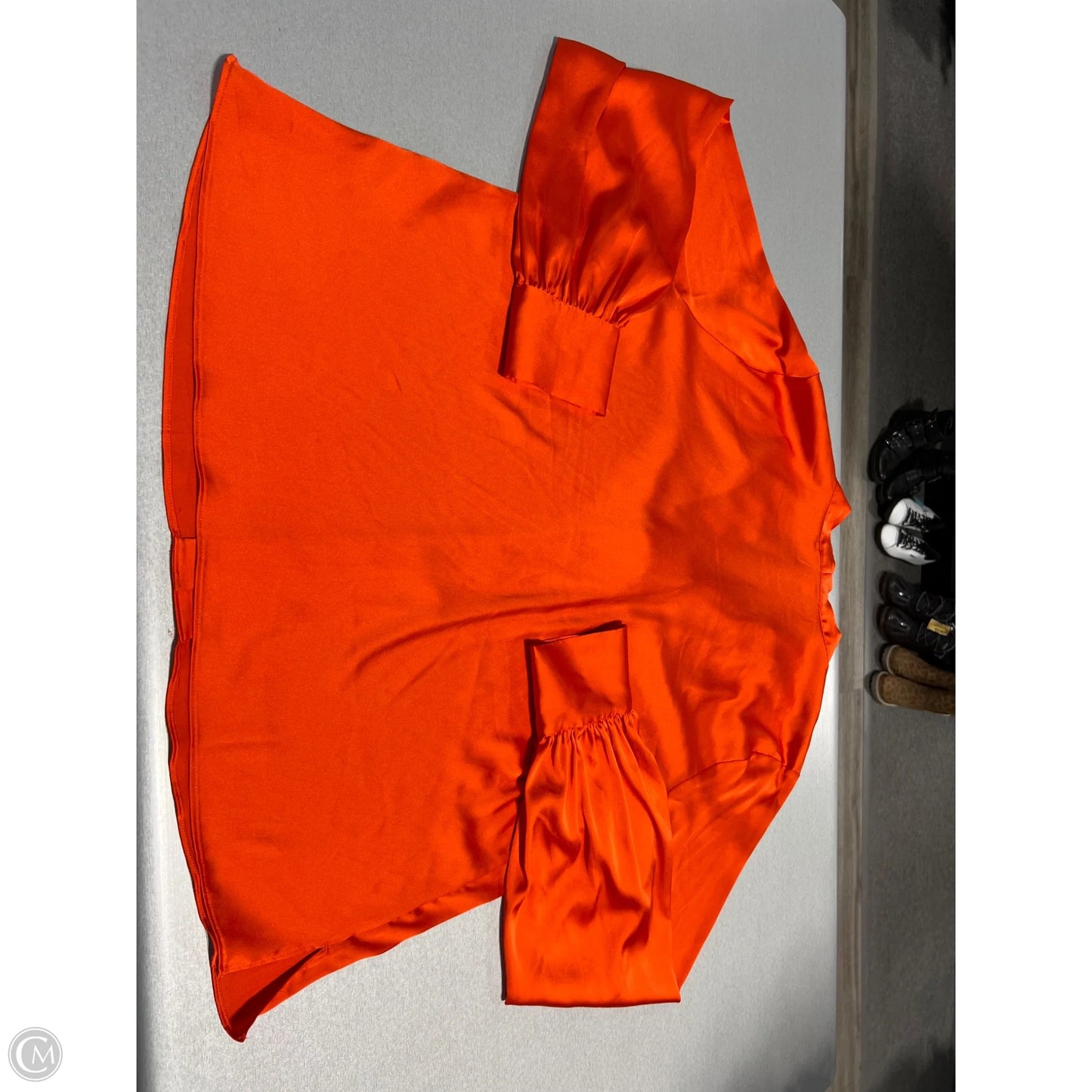 Blouse Long Sleeve By White House Black Market In Orange, Size: Xlarge