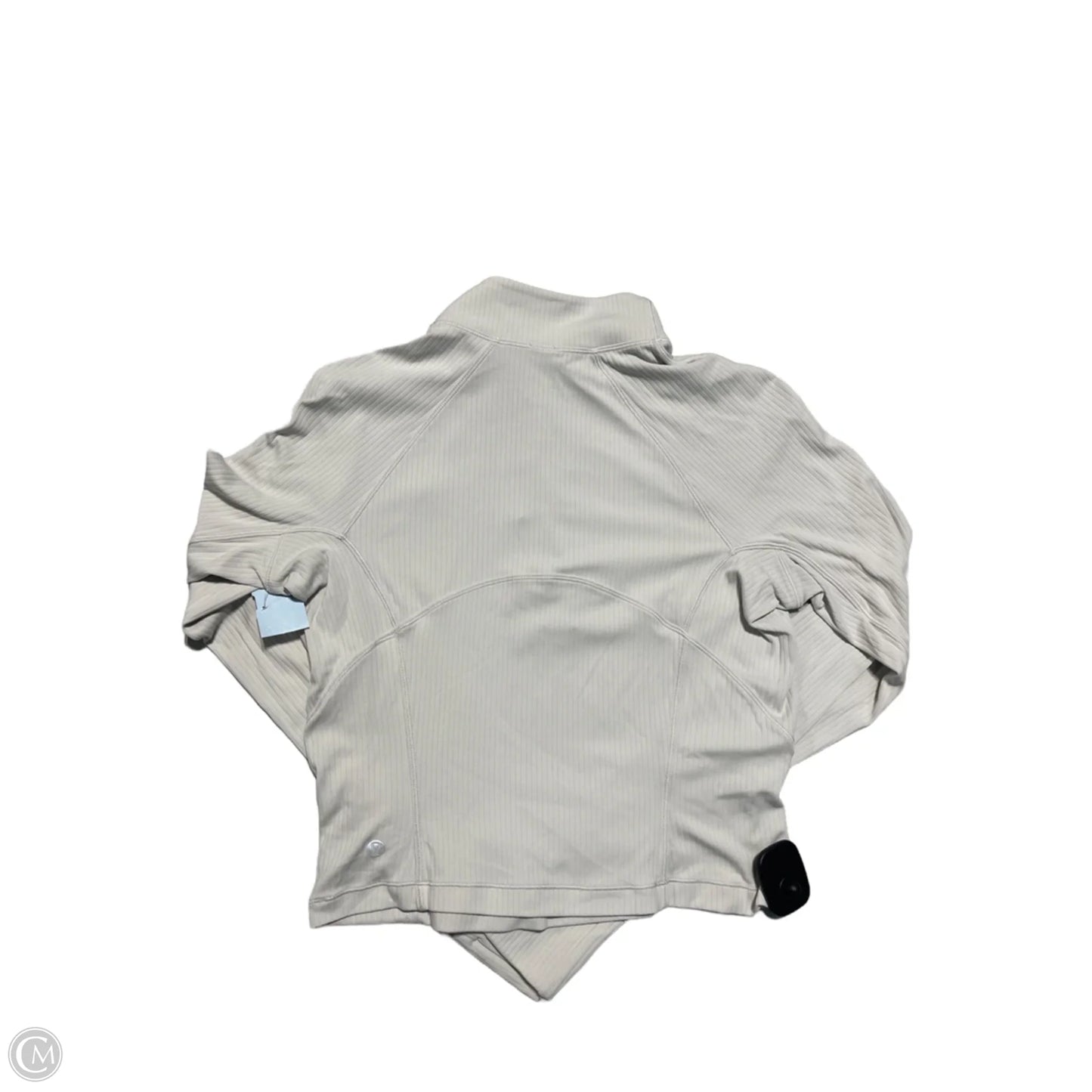 Athletic Top Long Sleeve Collar By Lululemon In White, Size: 8