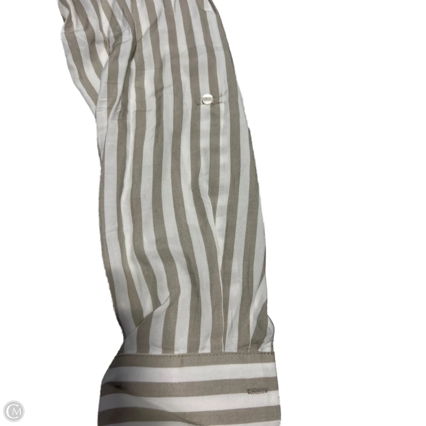 Blouse Long Sleeve By Jane And Delancey In Striped Pattern, Size: L