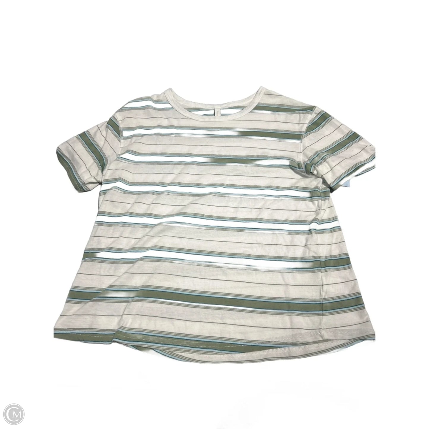 Top Short Sleeve By Wishlist In Striped Pattern, Size: M