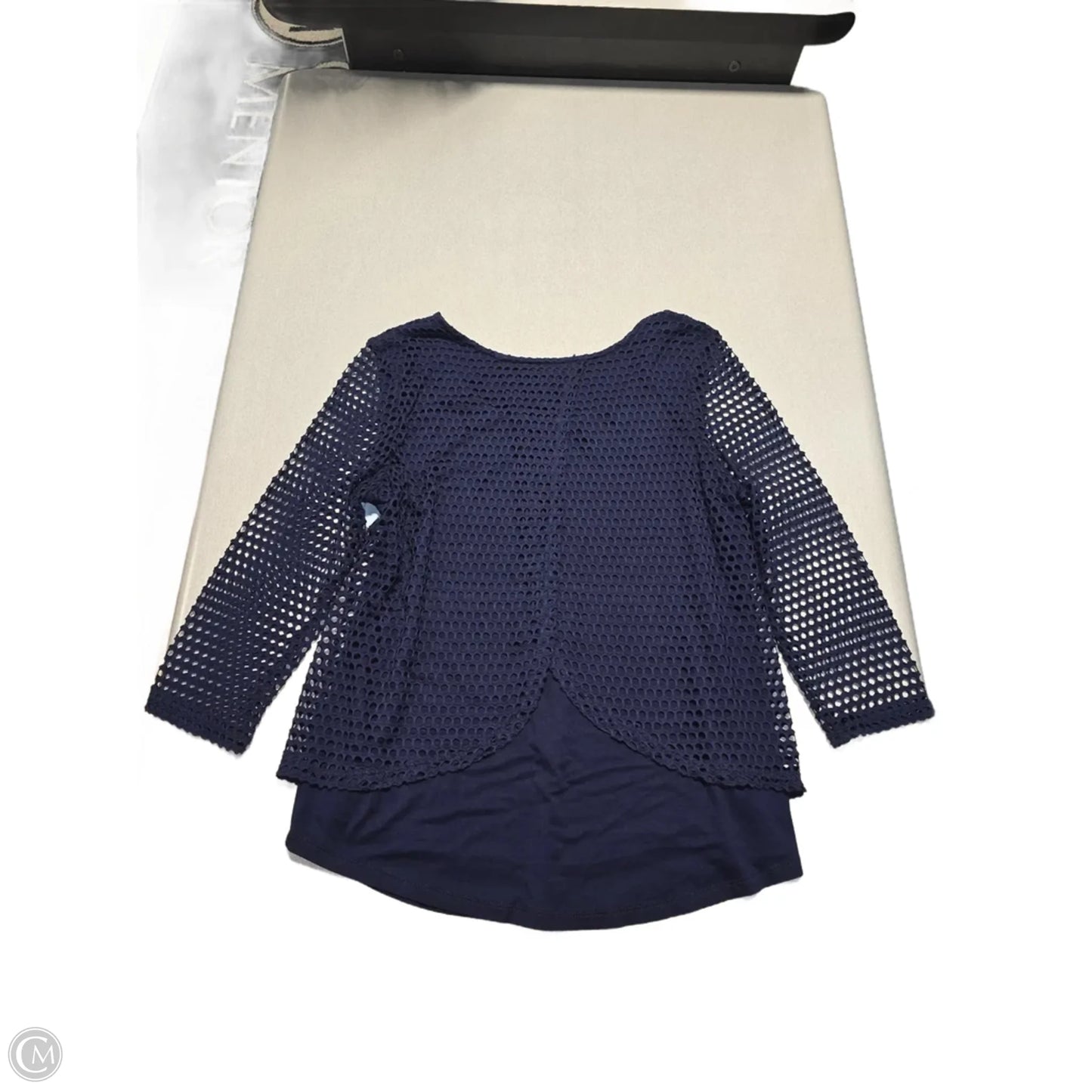 Top Long Sleeve By Cmc In Blue, Size: M