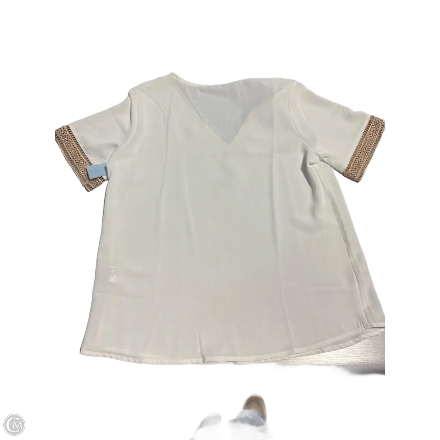 Blouse Short Sleeve By Cmc In White, Size: S