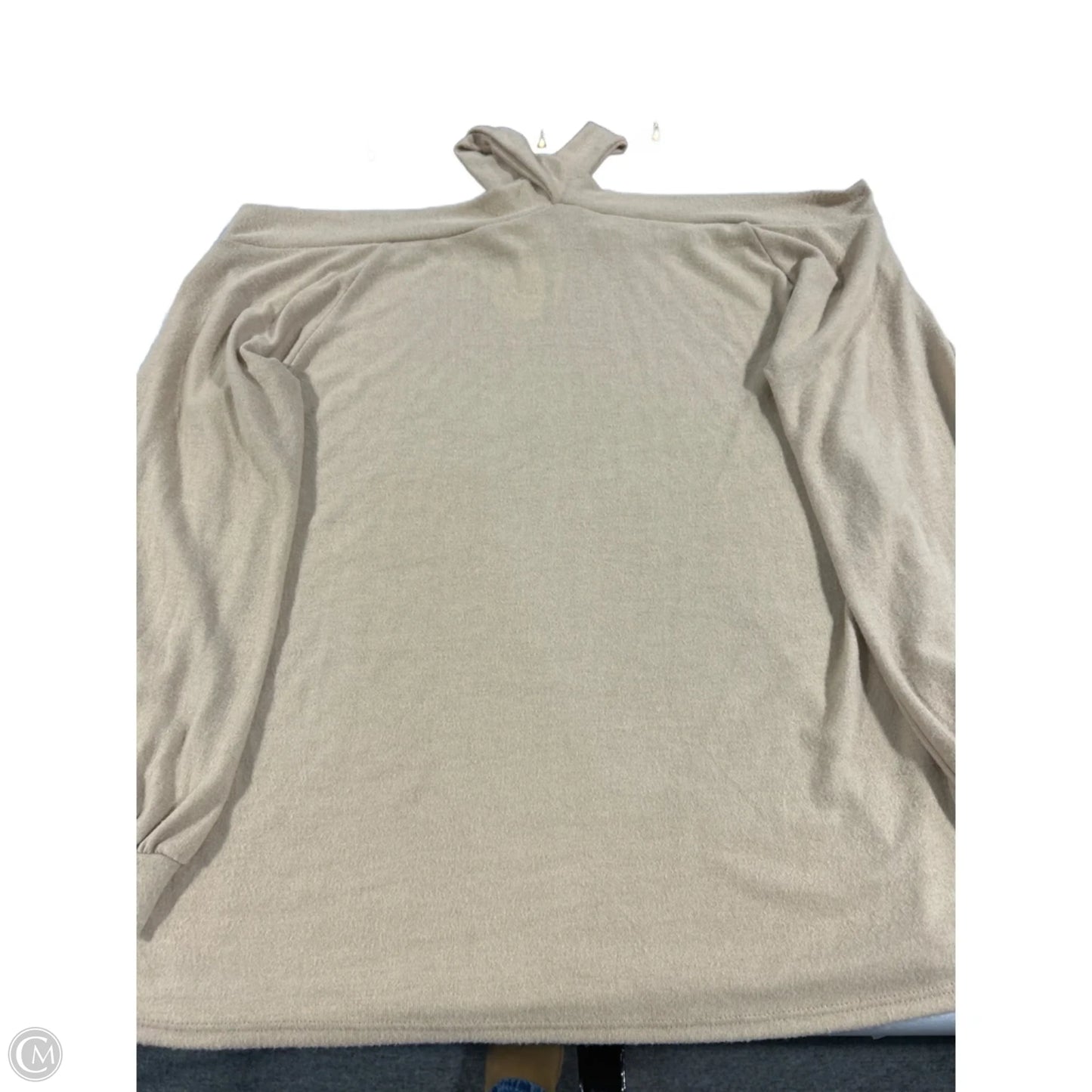 Top Long Sleeve By Bibi In Tan, Size: Xl