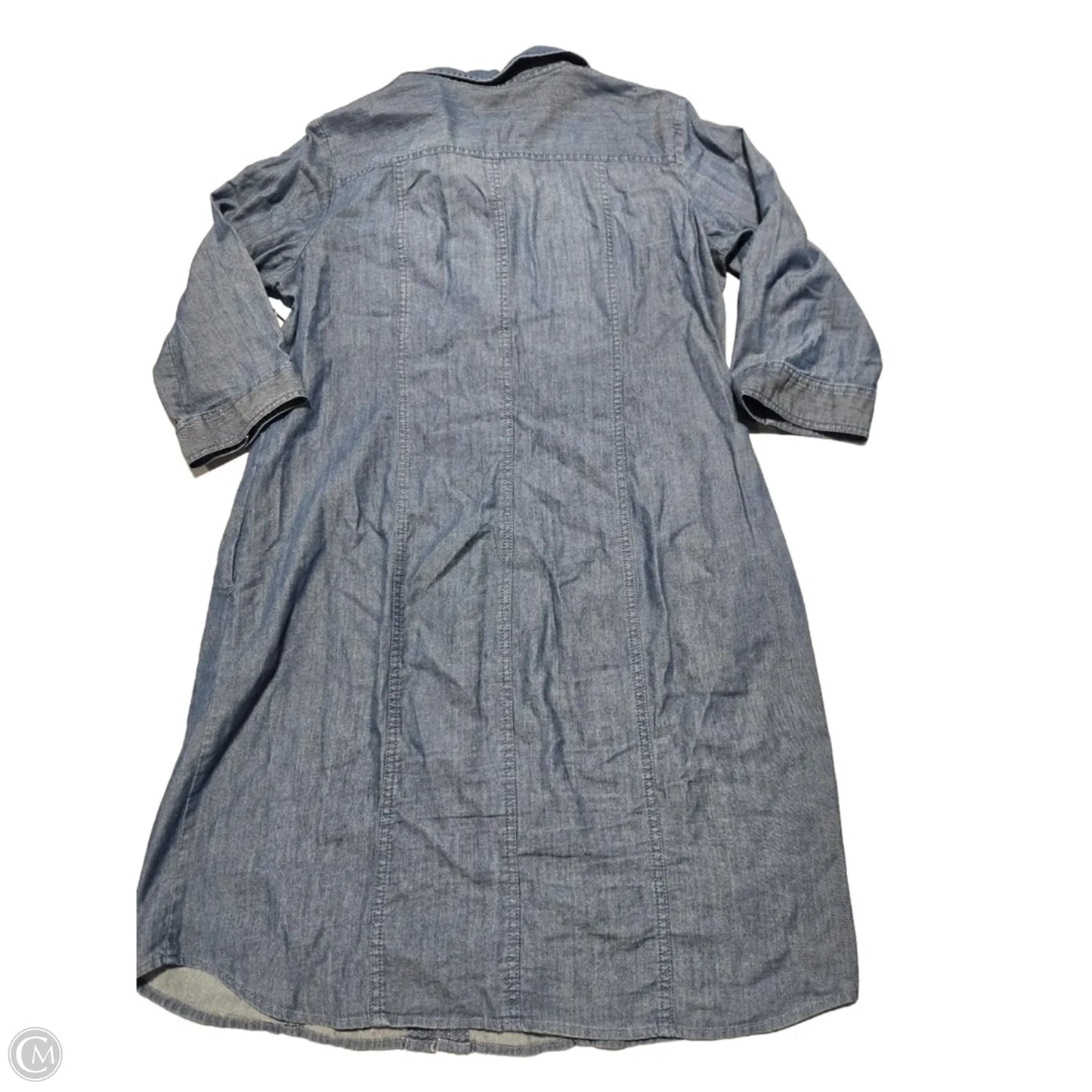 Dress Casual Midi By Chicos In Blue Denim, Size: M