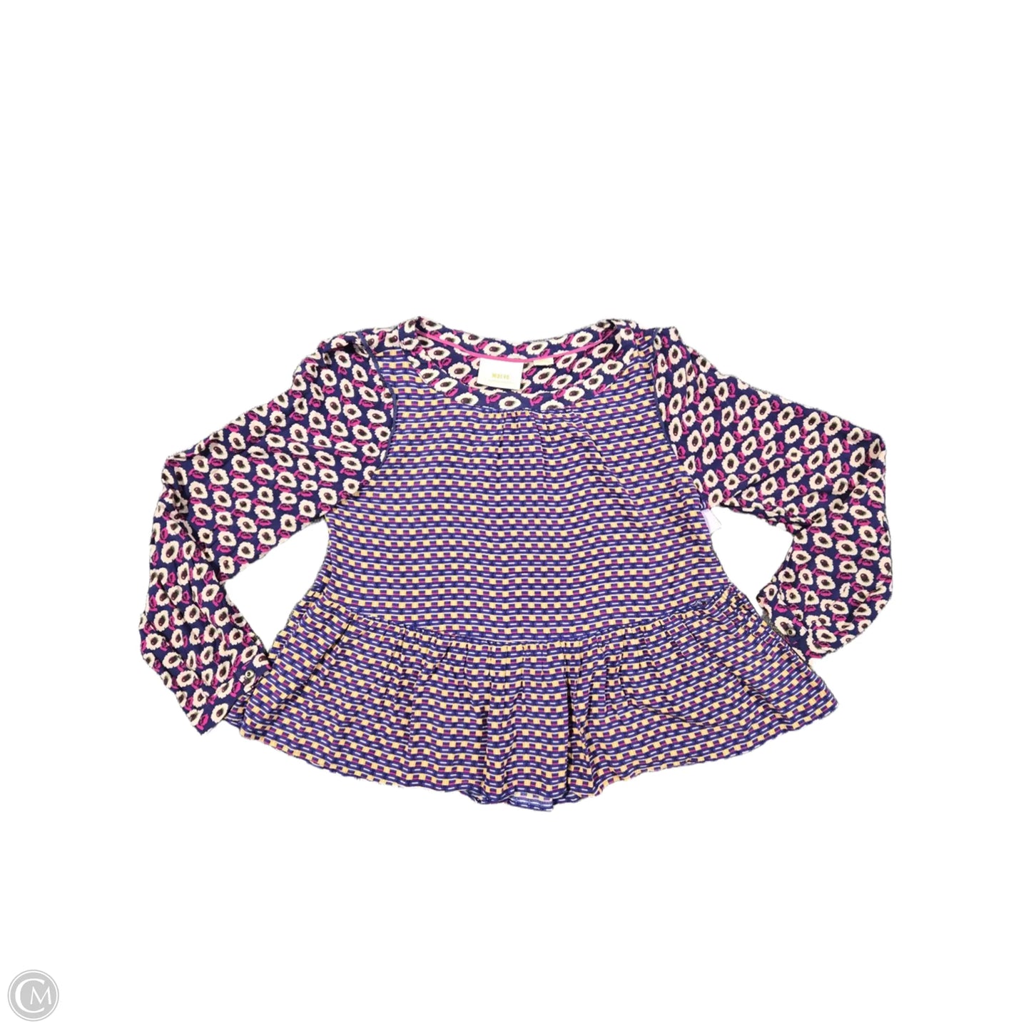Blouse Long Sleeve By Anthropologie In Multi-colored, Size: M