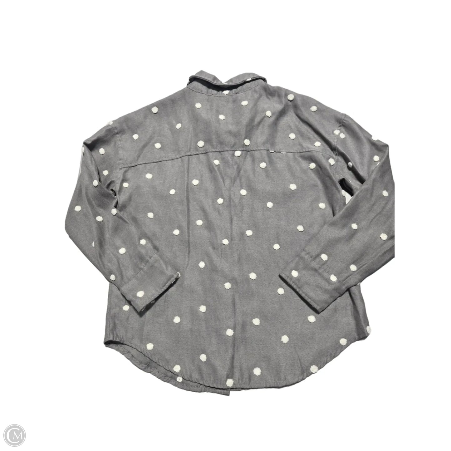 Top Long Sleeve By Blu Pepper In Polkadot Pattern, Size: M