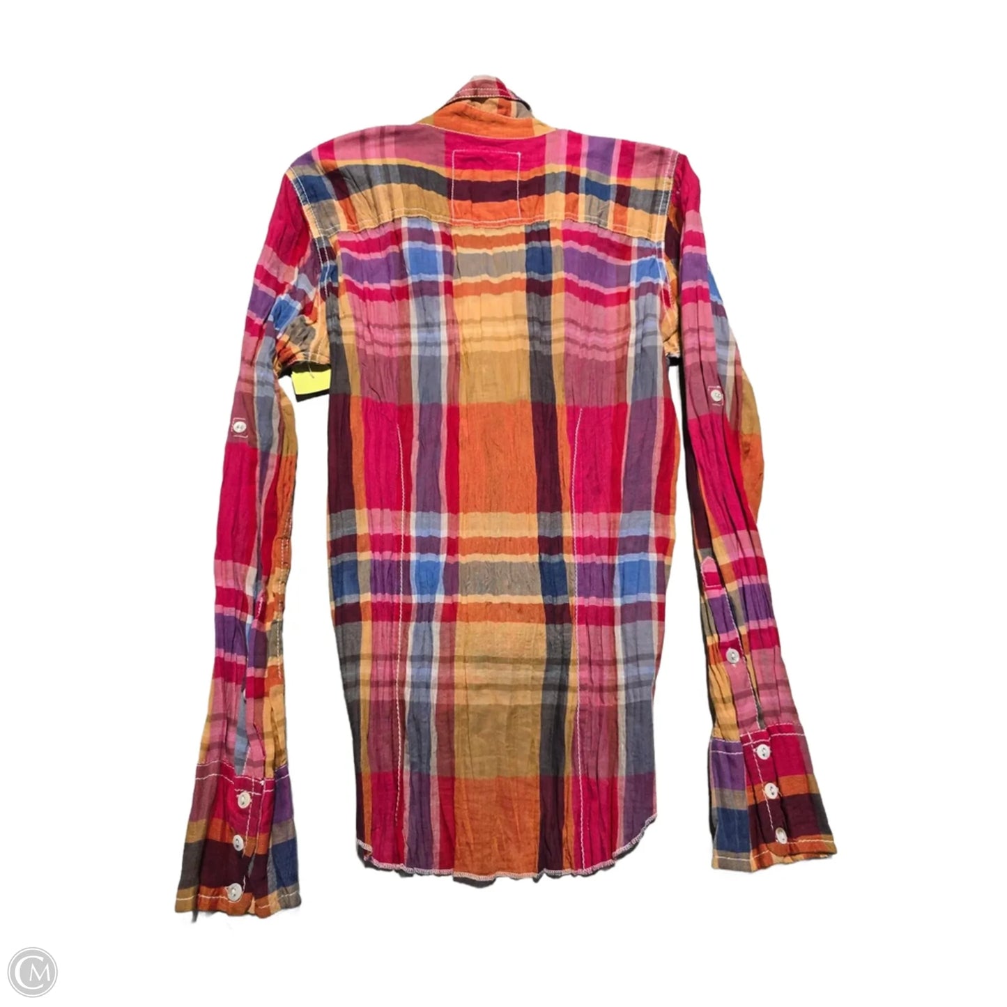 Top Long Sleeve By Cmc In Plaid Pattern, Size: S