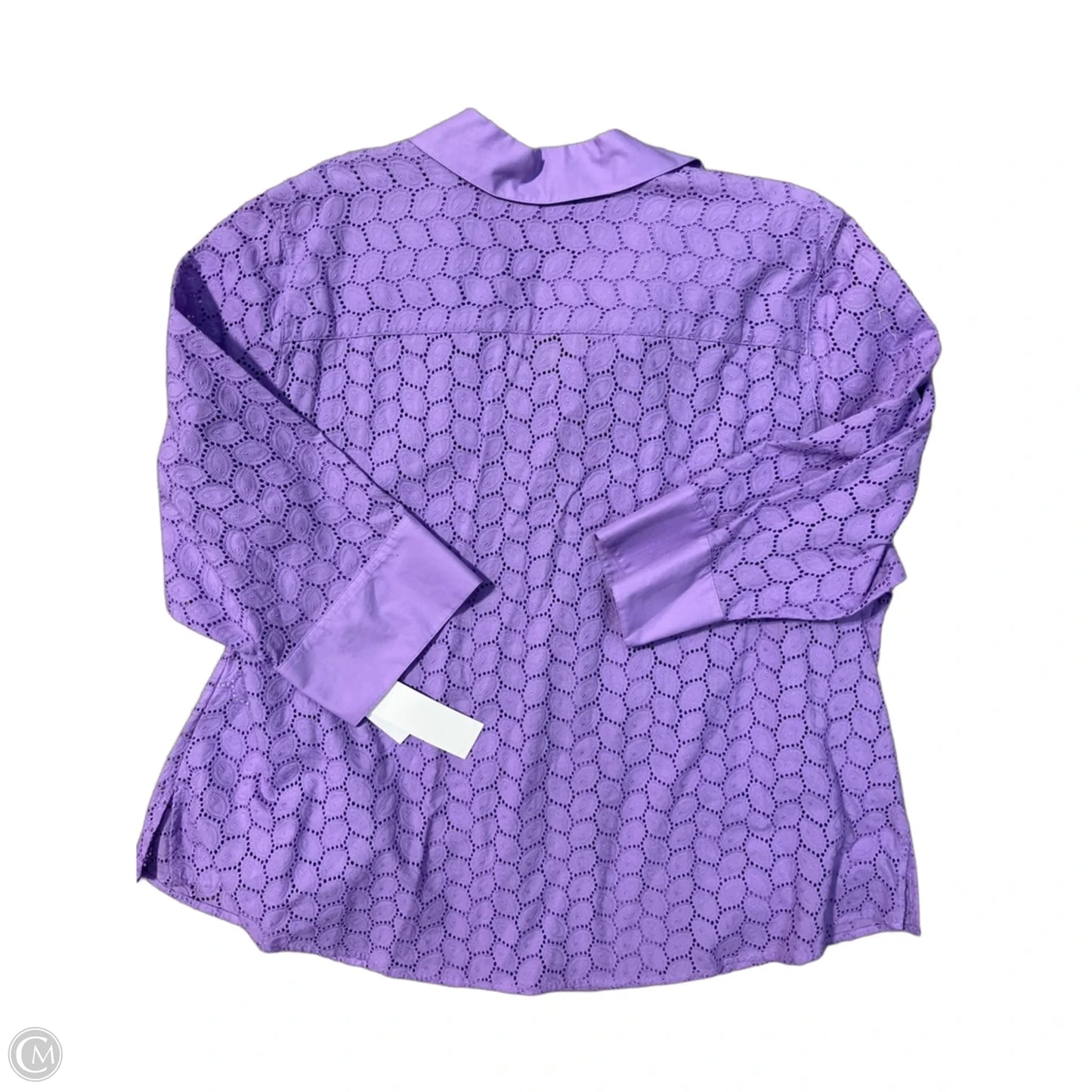 Top Long Sleeve By Foxcroft In Purple, Size: 3x